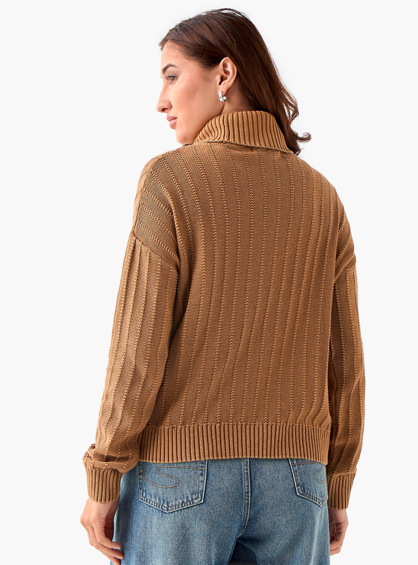 كنزة قطن بقصّة عادية وياقة عالية من لي كوبر-women-clothing-cardigansandjumpers-jumpers-image-3
