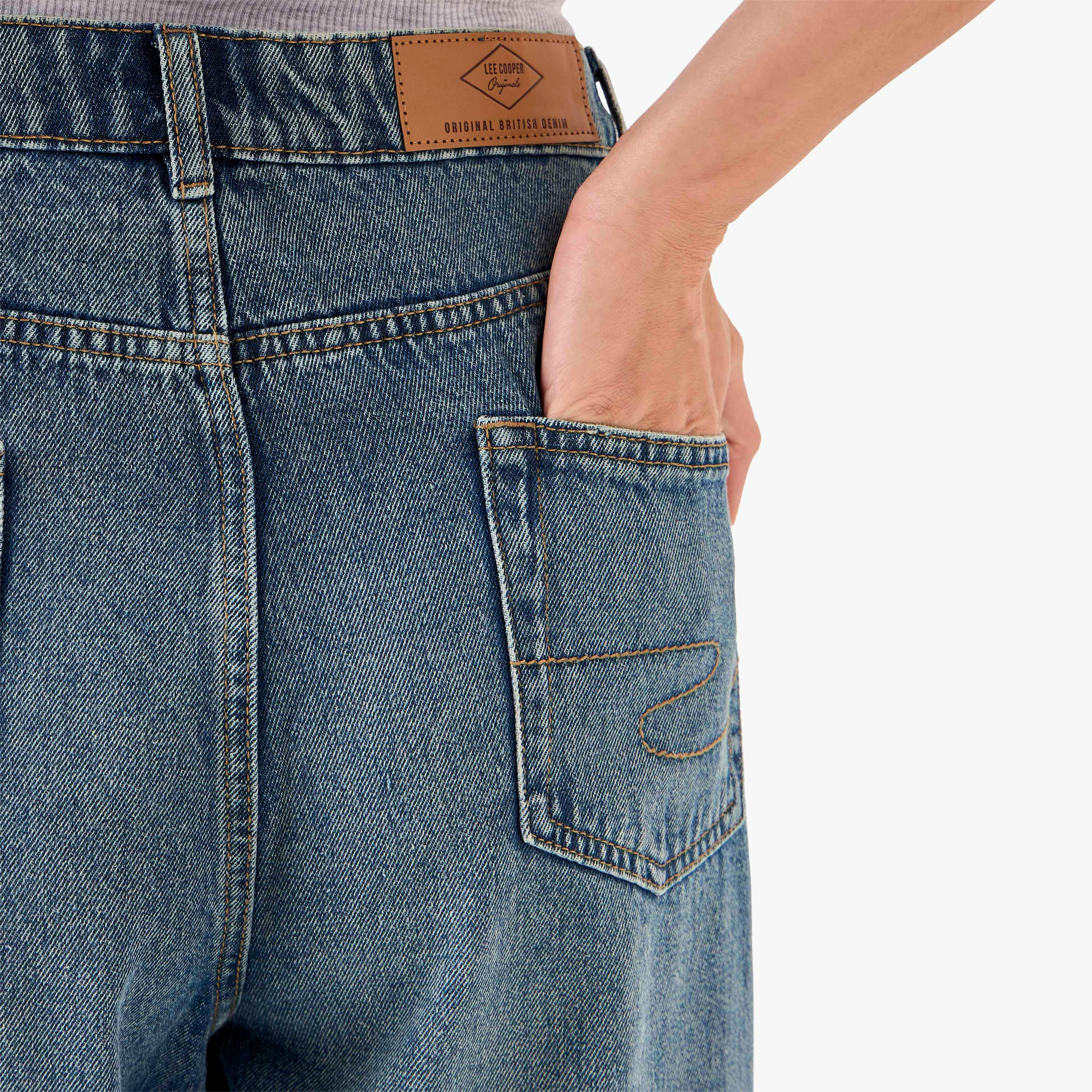 Lee Cooper Straight Fit High Waist Jeans with Twisted Seam-women-clothing-bottoms-jeans-image-6