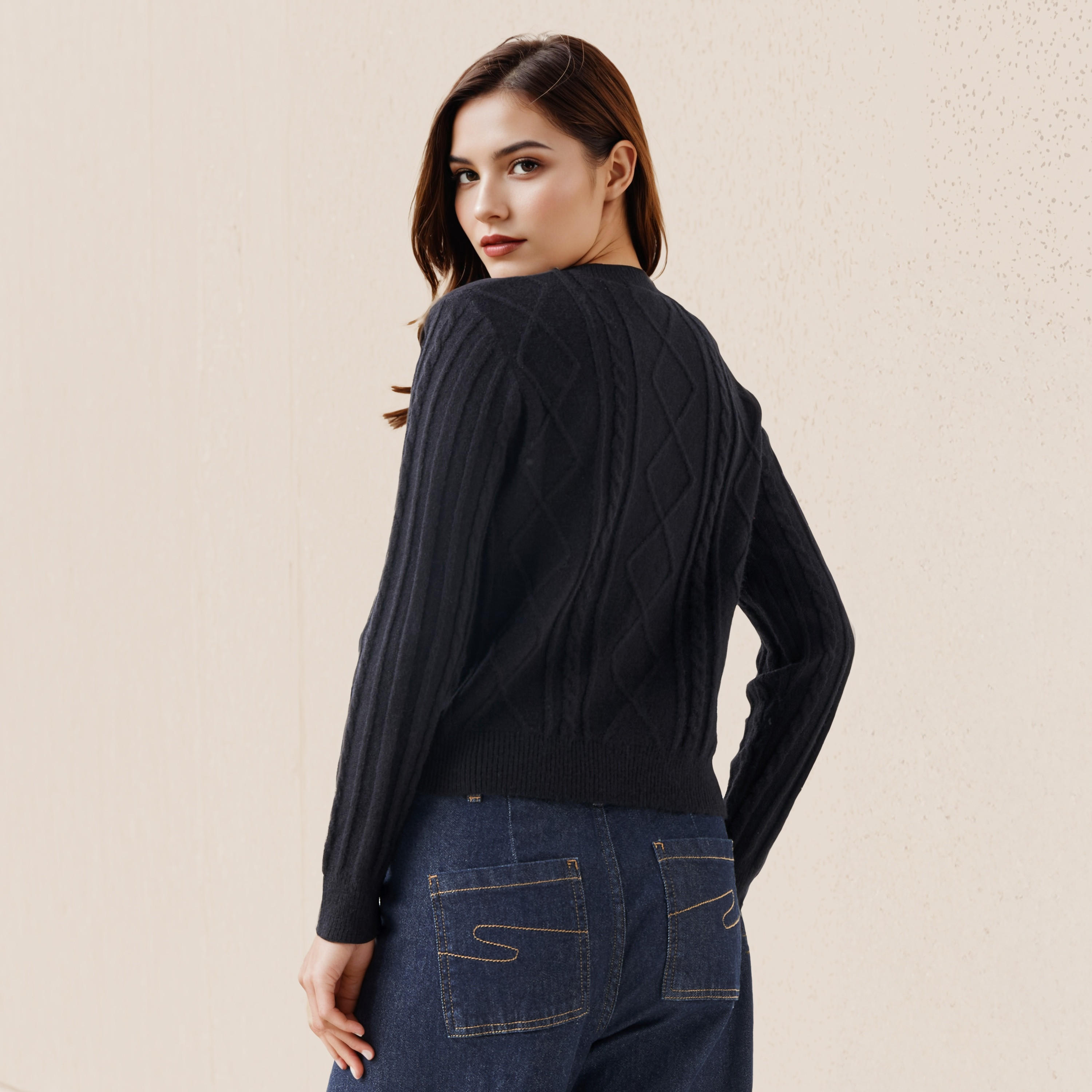 كارديجان قطن بقصّة عادية مزين من لي كوبر-women-winterwear-cardigansandjumpers-cardigans-image-3