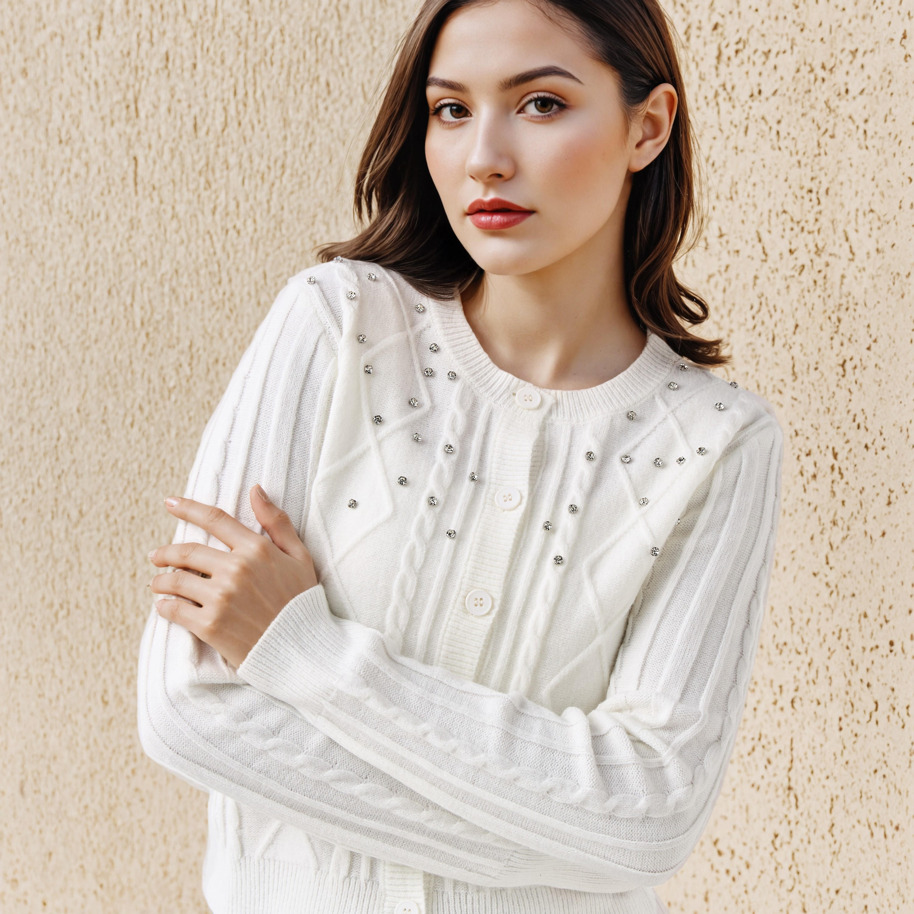 Lee Cooper Regular Fit Cardigan with Embellishment Cotton-women-winterwear-cardigansandjumpers-cardigans-image-4