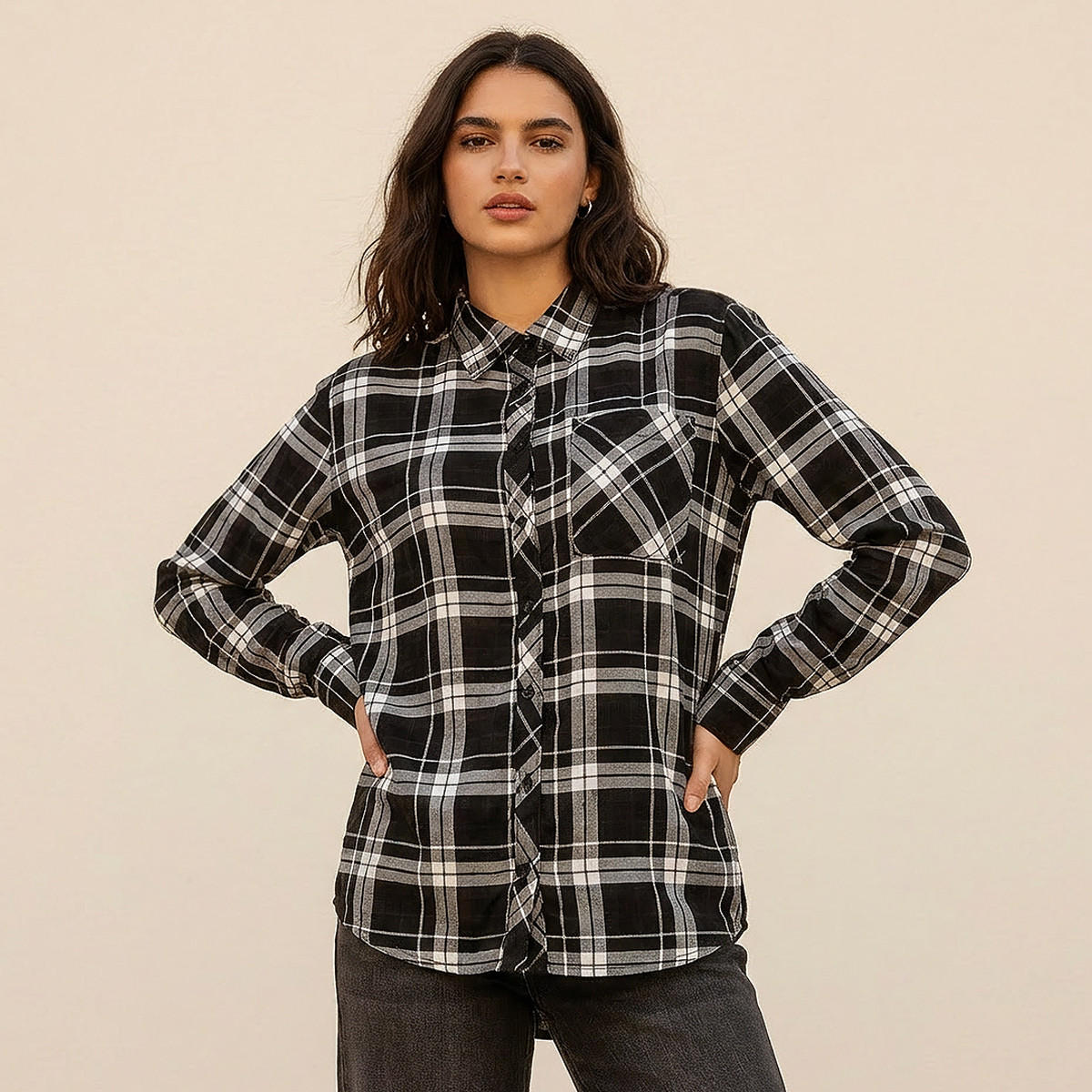 Lee Cooper Viscose Shirt with Pocket-women-clothing-shirtsandblouses-shirts-image-1