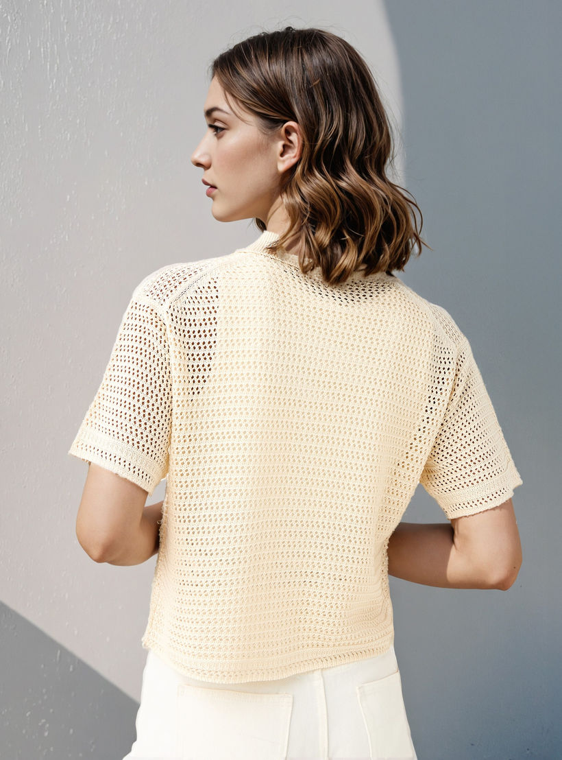 Lee Cooper Textured Button Through Acrylic Shirt-women-clothing-shirtsandblouses-shirts-image-3