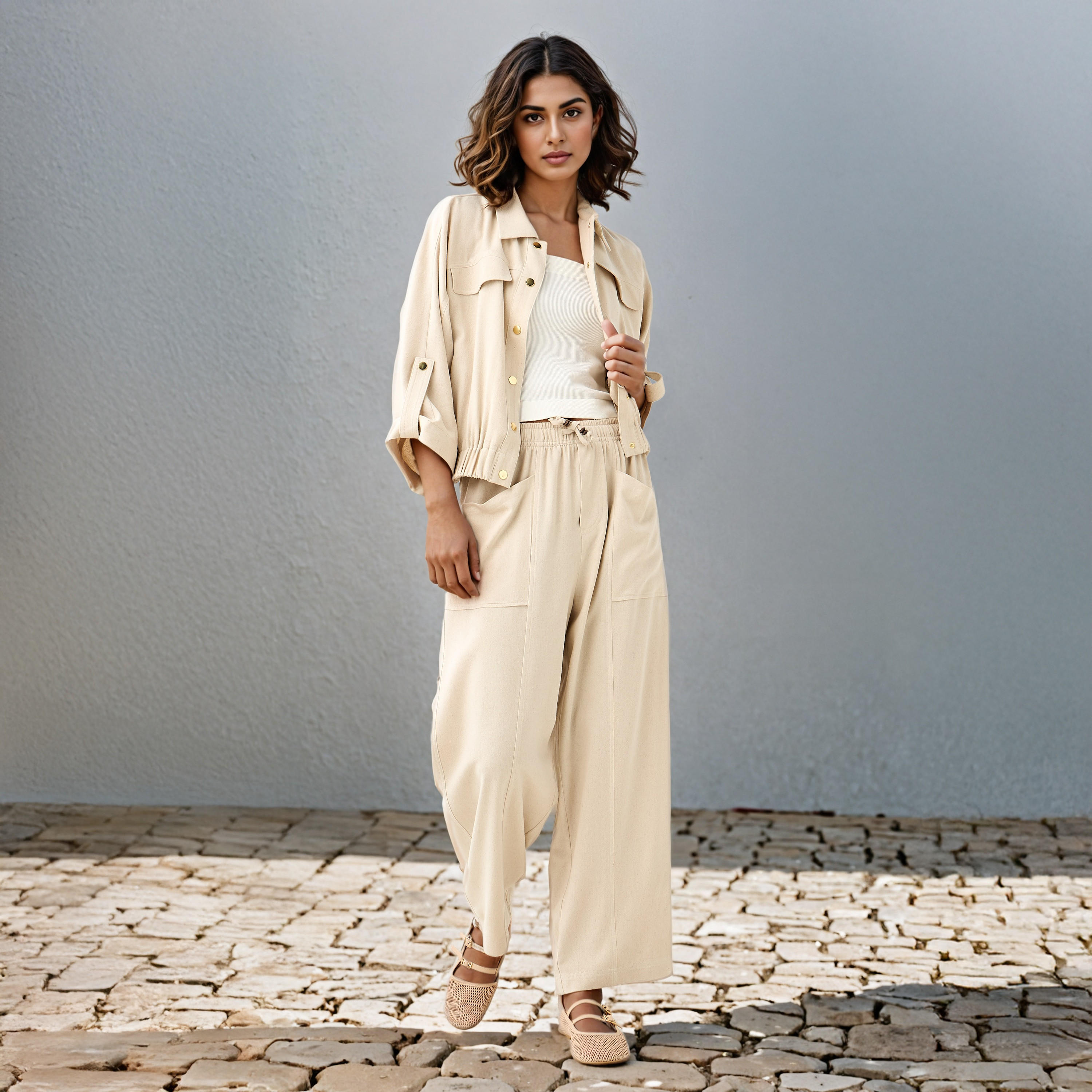 Lee Cooper Relaxed Fit Flexi Waist Linen Blend Pants-women-clothing-bottoms-trousers-image-2