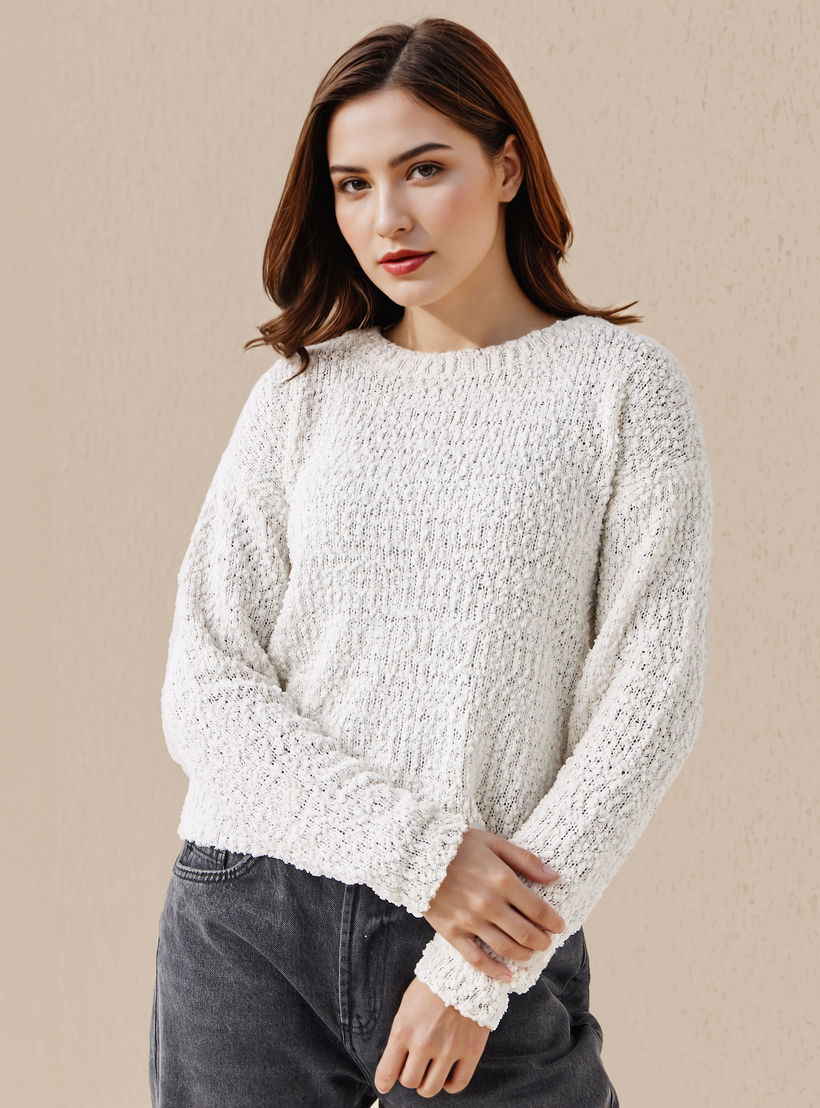 سويت شيرت قطن بارز الملمس بقصّة عادية من لي كوبر-women-clothing-cardigansandjumpers-jumpers-image-1