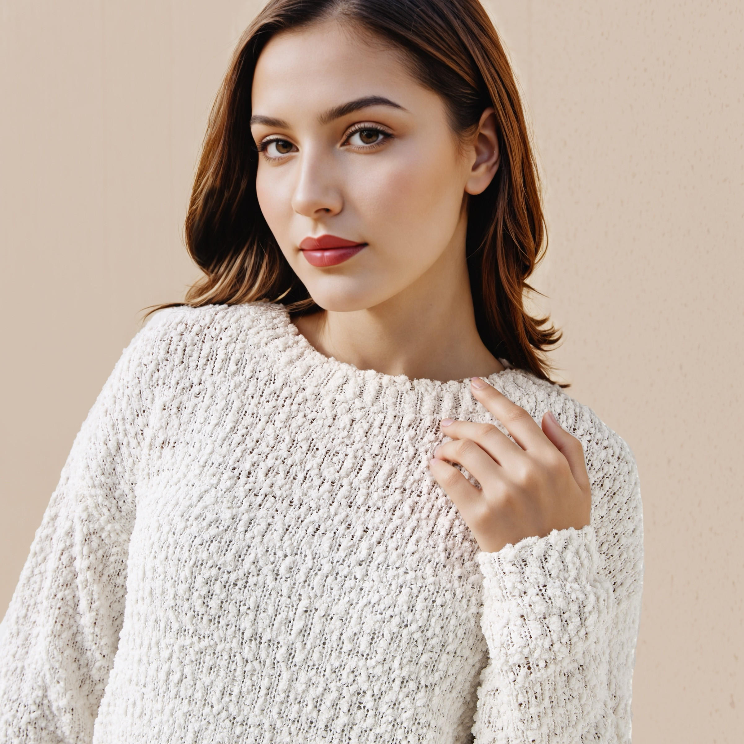 Lee Cooper Regular Fit Sweater with Popcorn Texture Cotton-women-clothing-cardigansandjumpers-jumpers-image-4