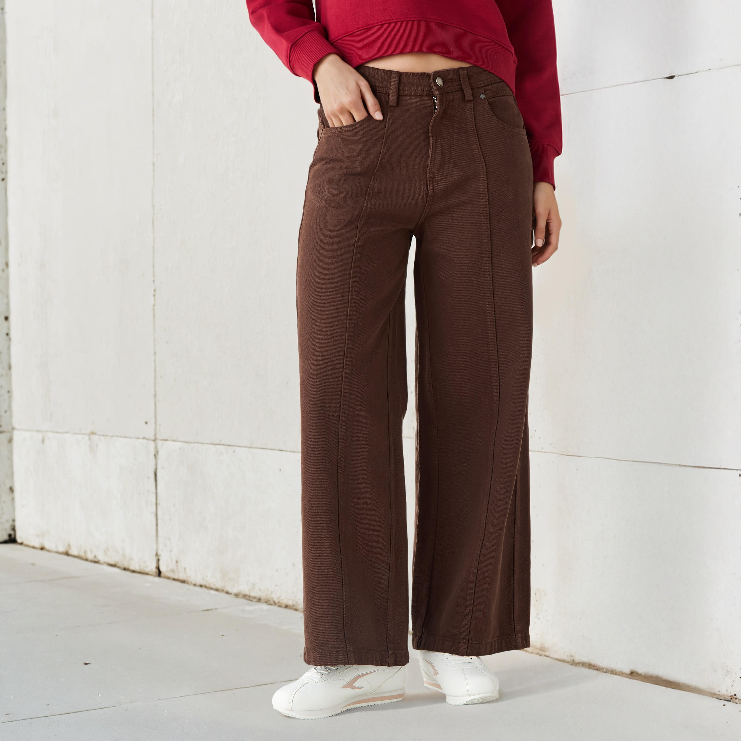 بنطلون جينز واسع الساقين من لي كوبر-women-clothing-bottoms-jeans-image-1