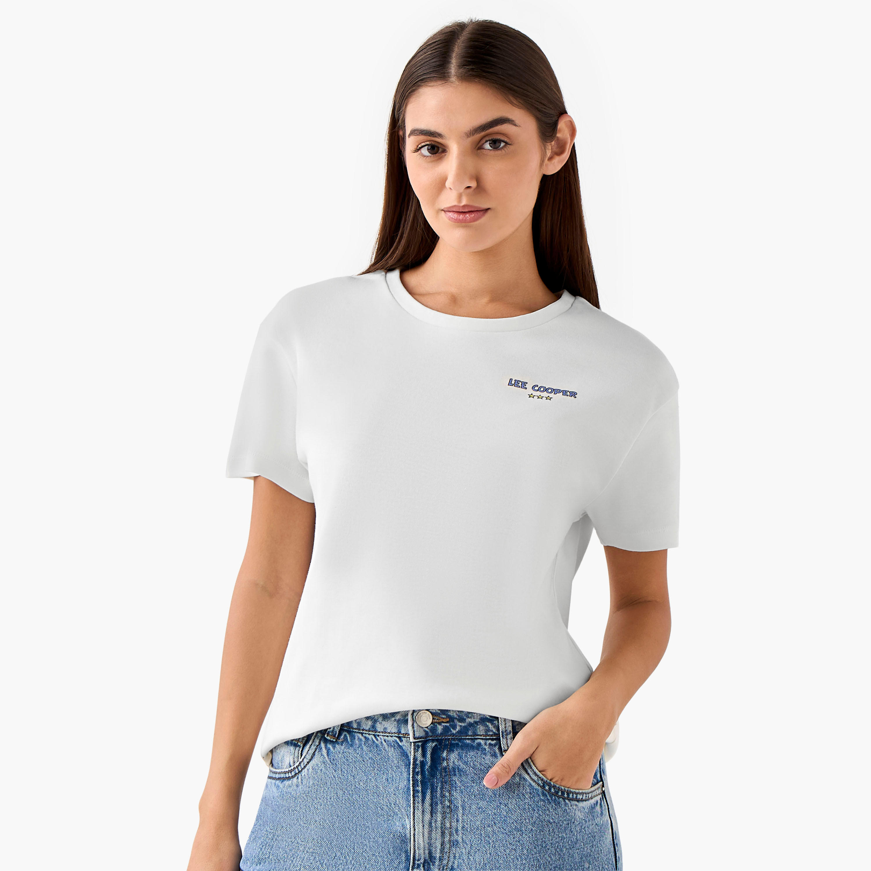 Lee Cooper T-shirt Regular Fit with Logo Print Cotton-women-clothing-tshirts-image-4