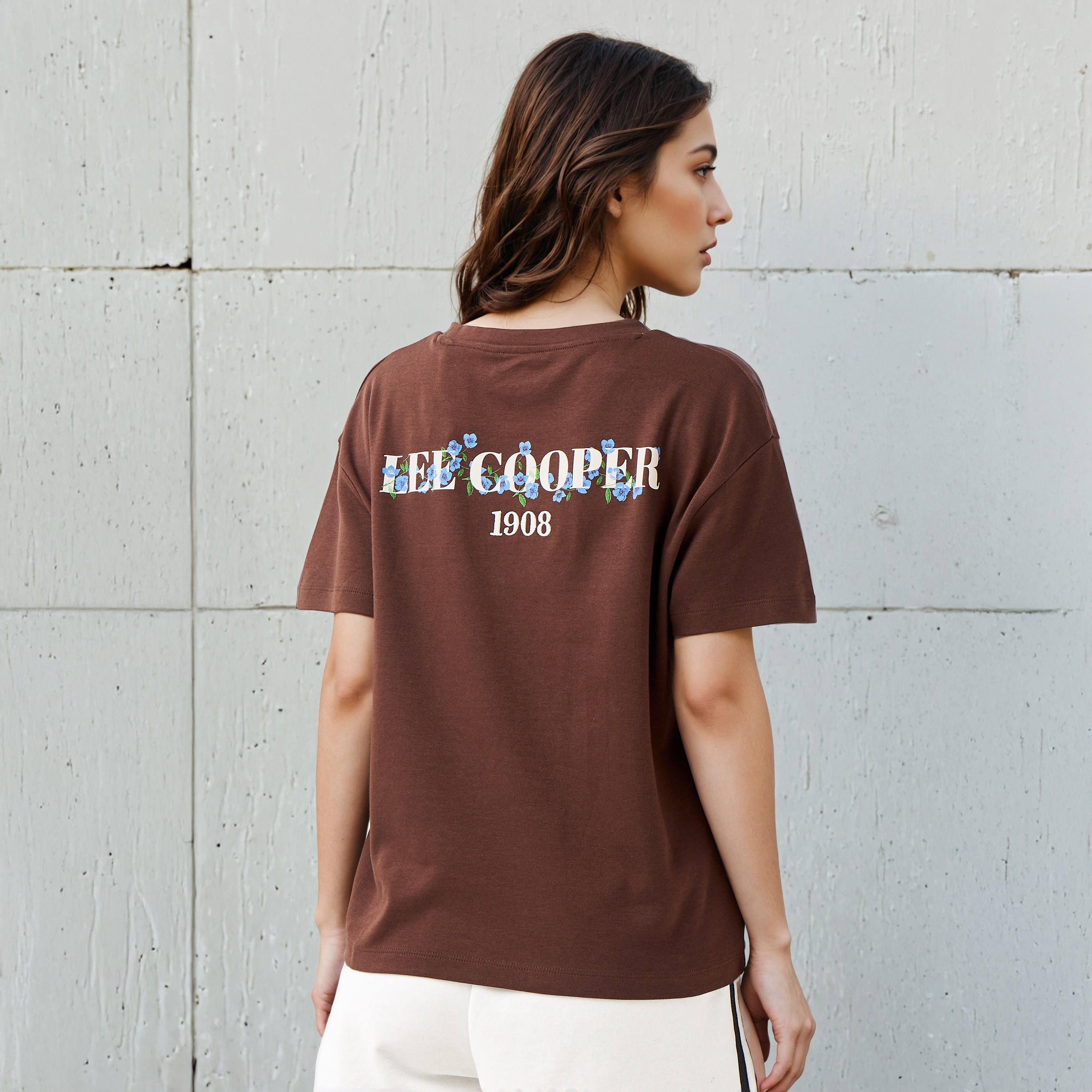 Lee Cooper T-shirt Regular Fit with Logo Print Cotton-women-clothing-tshirts-image-1