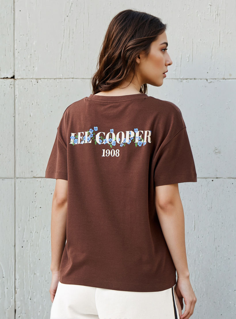 Lee Cooper T-shirt Regular Fit with Logo Print Cotton-women-clothing-tshirts-image-1