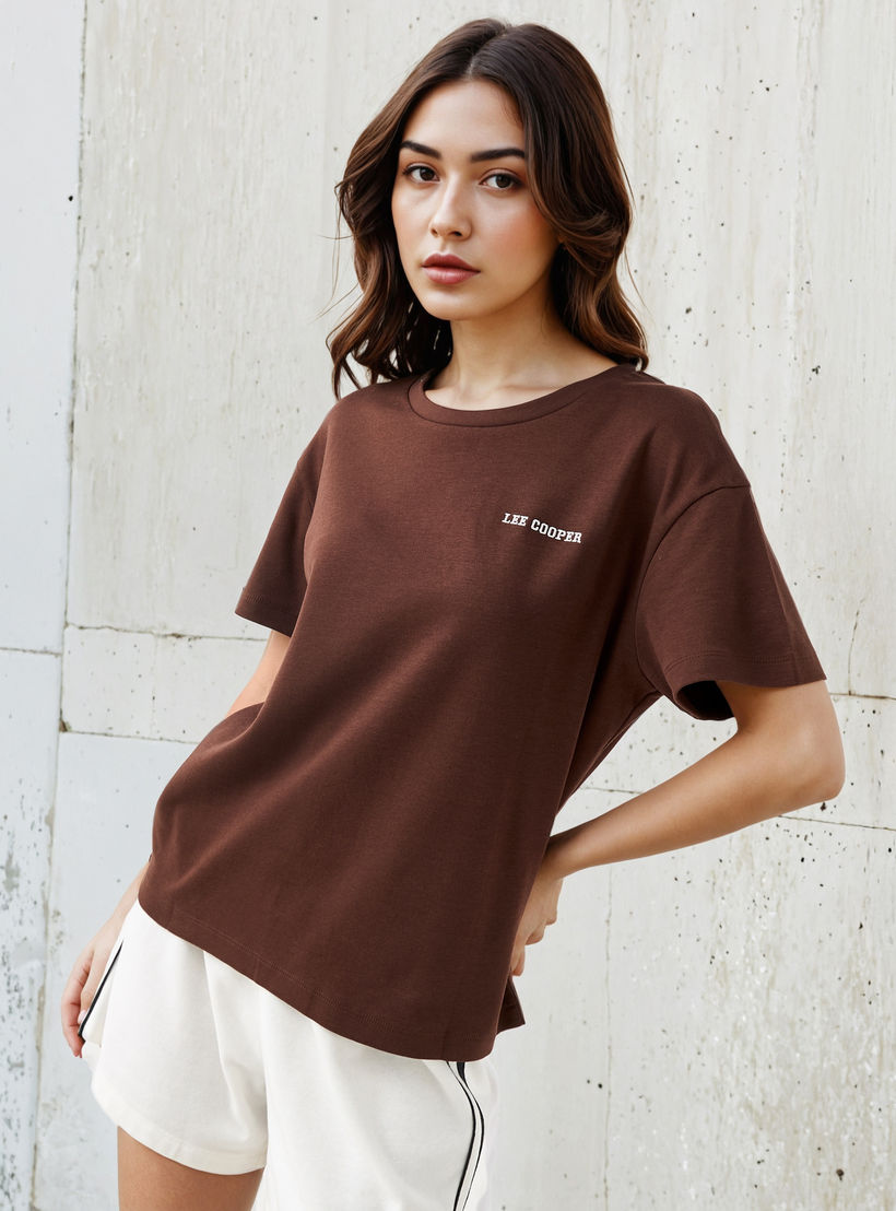 Lee Cooper T-shirt Regular Fit with Logo Print Cotton-women-clothing-tshirts-image-3