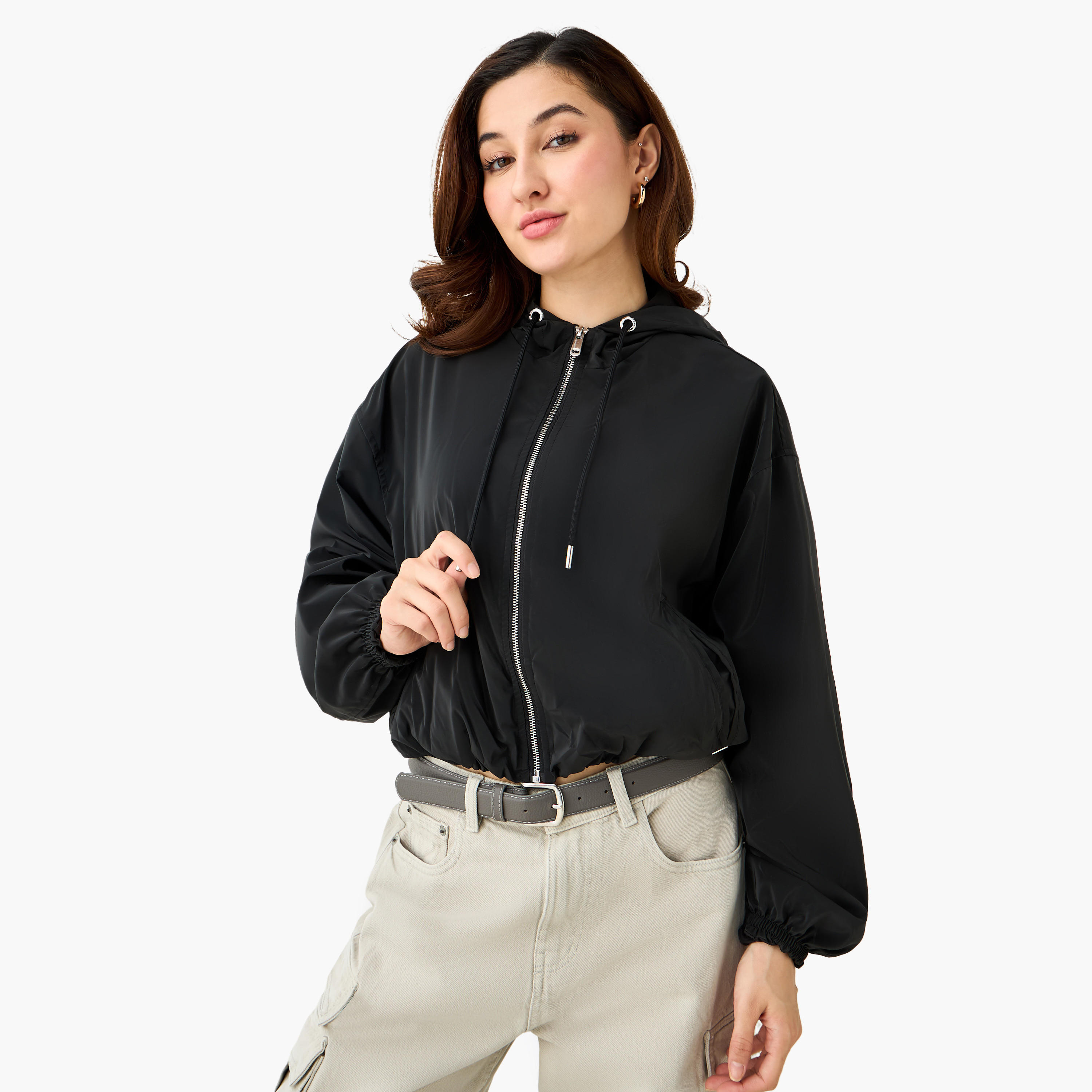 جاكيت فيرونيكا قصير مع قبعة من لي كوبر-women-winterwear-coatsandjackets-jackets-image-1