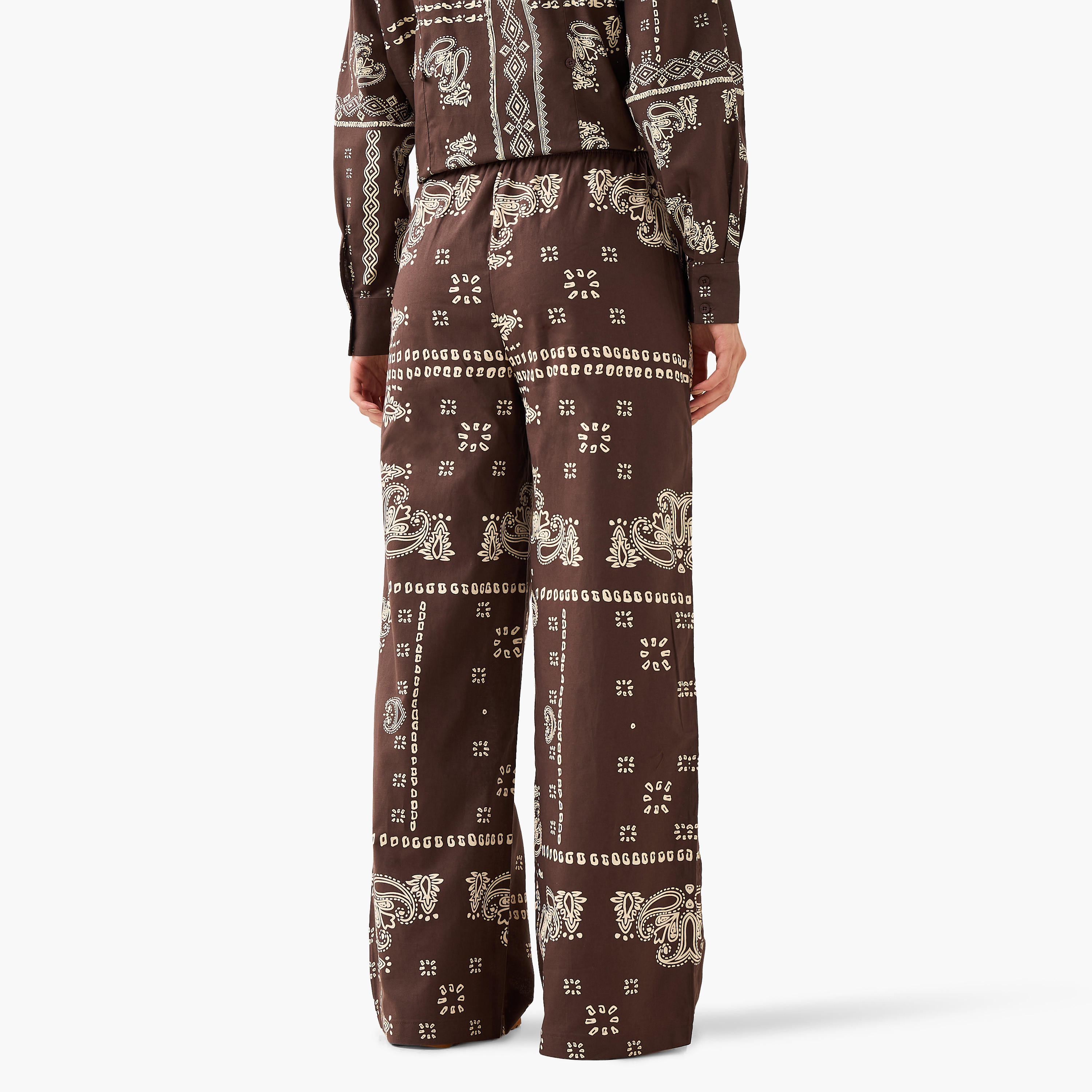 Lee Cooper Mid-Rise Linen Blend Pants with Drawstring Closure Cotton-women-clothing-coordsets-image-4