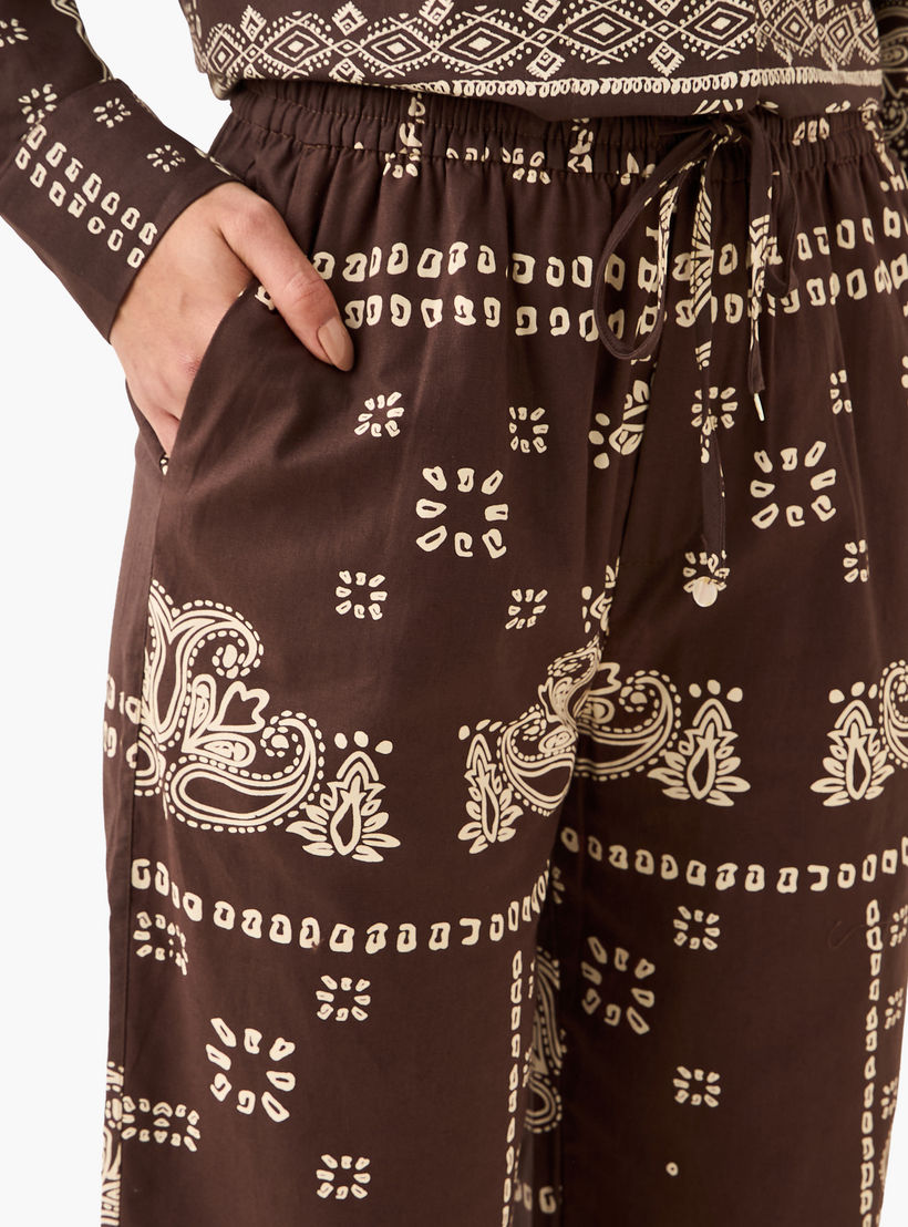 Lee Cooper Mid-Rise Linen Blend Pants with Drawstring Closure Cotton-women-clothing-coordsets-image-5