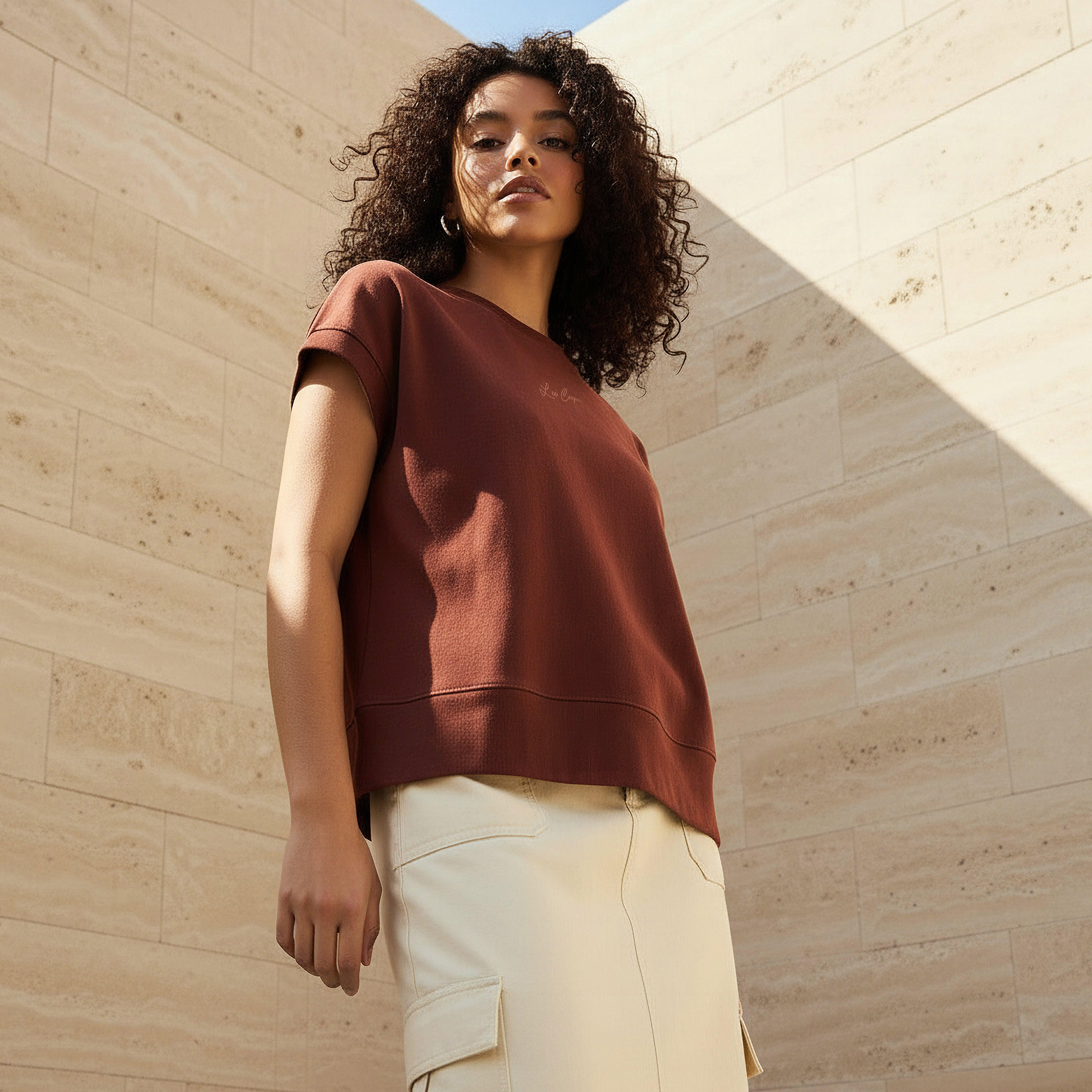 بلوزة بارزة الملمس من لي كوبر-women-clothing-tshirts-image-4