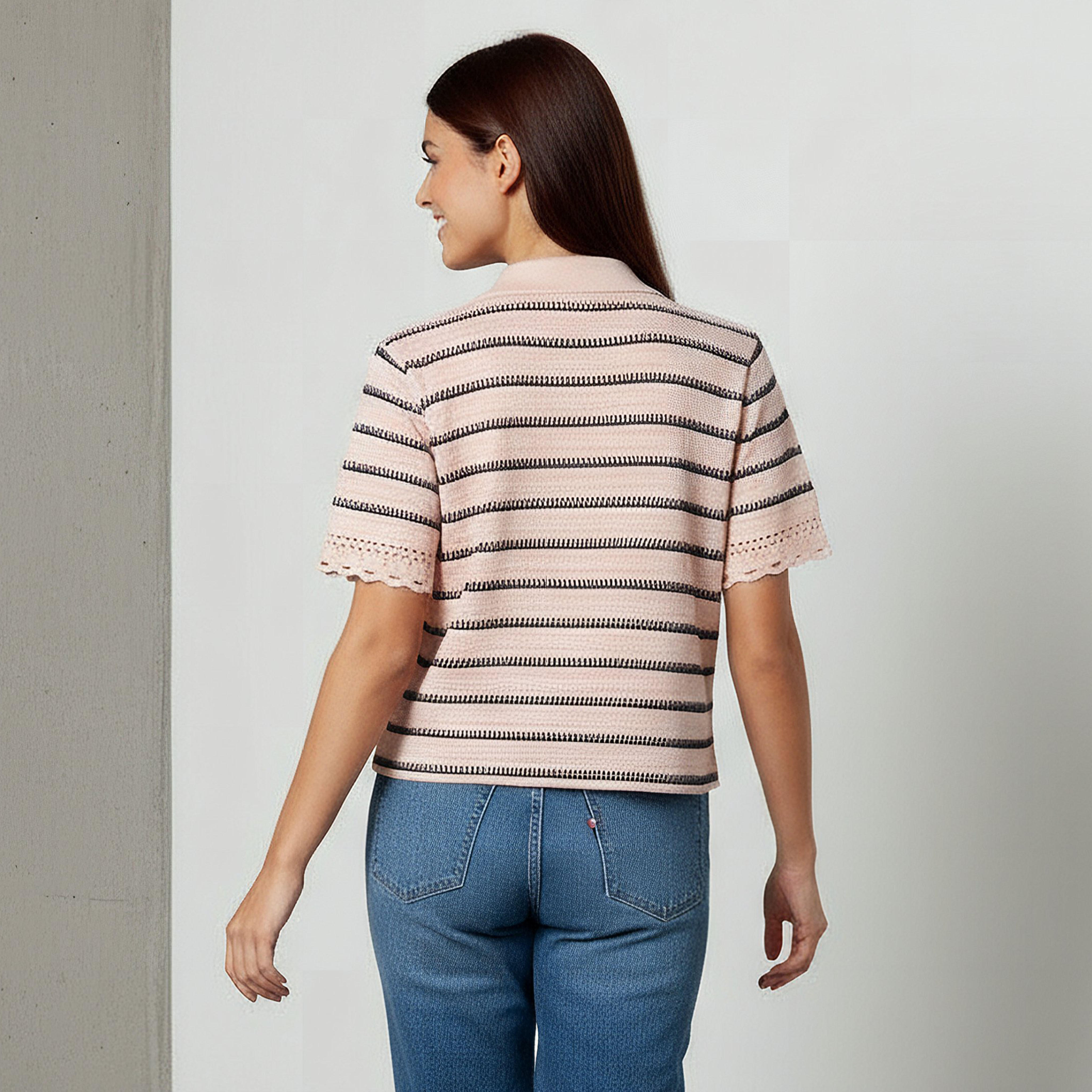 Lee Cooper Regular Fit T-shirt with Stripes-women-clothing-tshirts-image-3