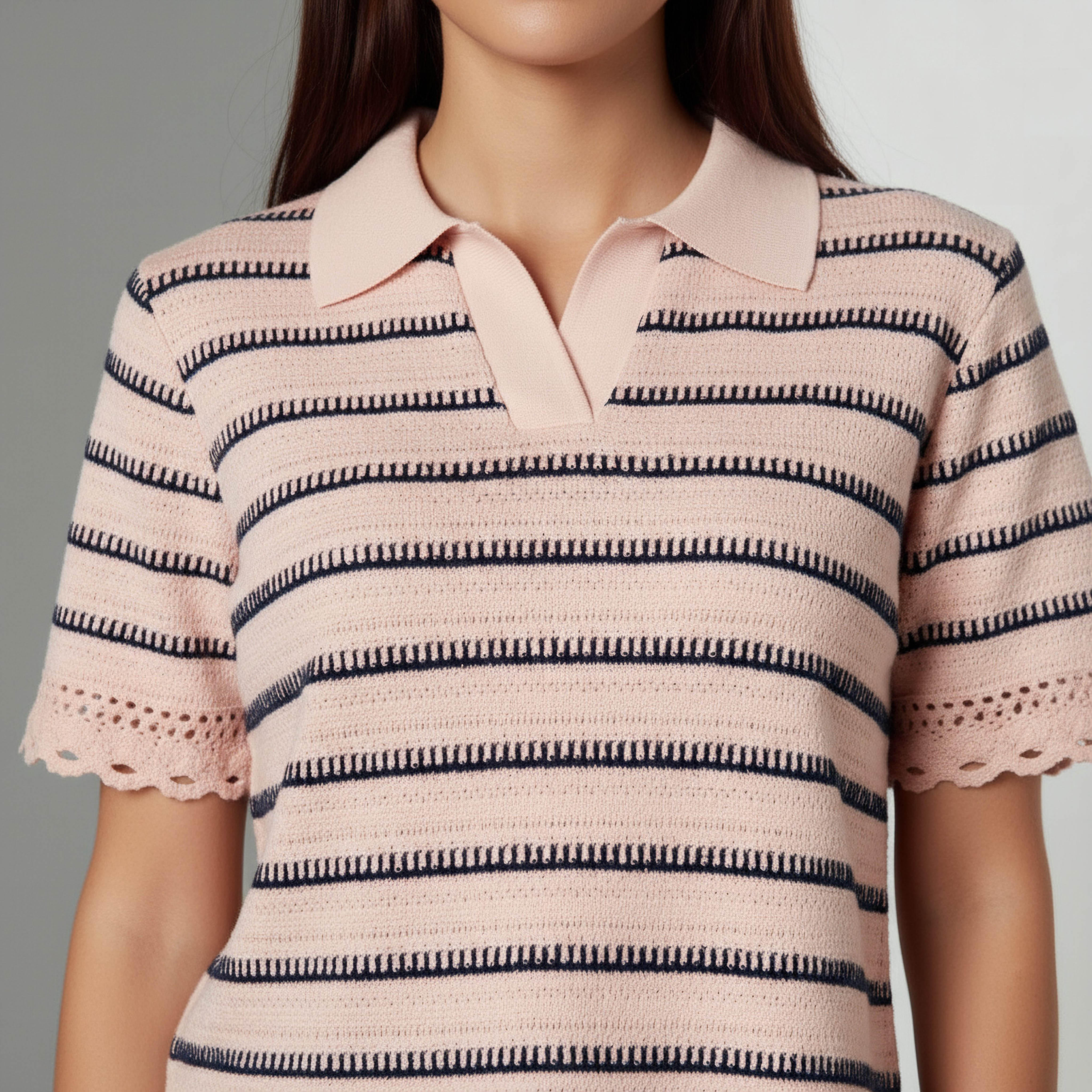 Lee Cooper Regular Fit T-shirt with Stripes-women-clothing-tshirts-image-4