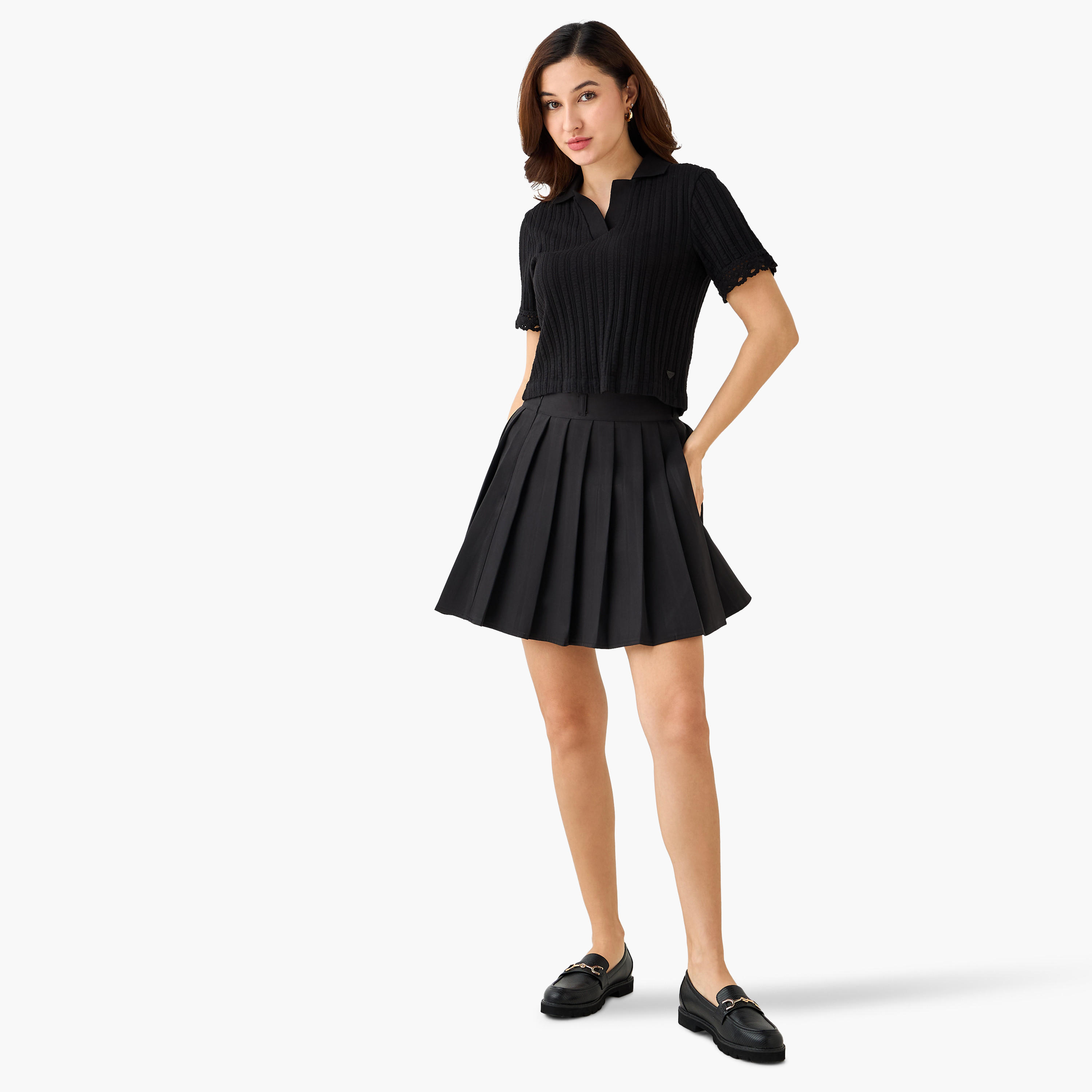 Lee Cooper Regular Fit T-shirt with Texture-women-clothing-tshirts-image-2