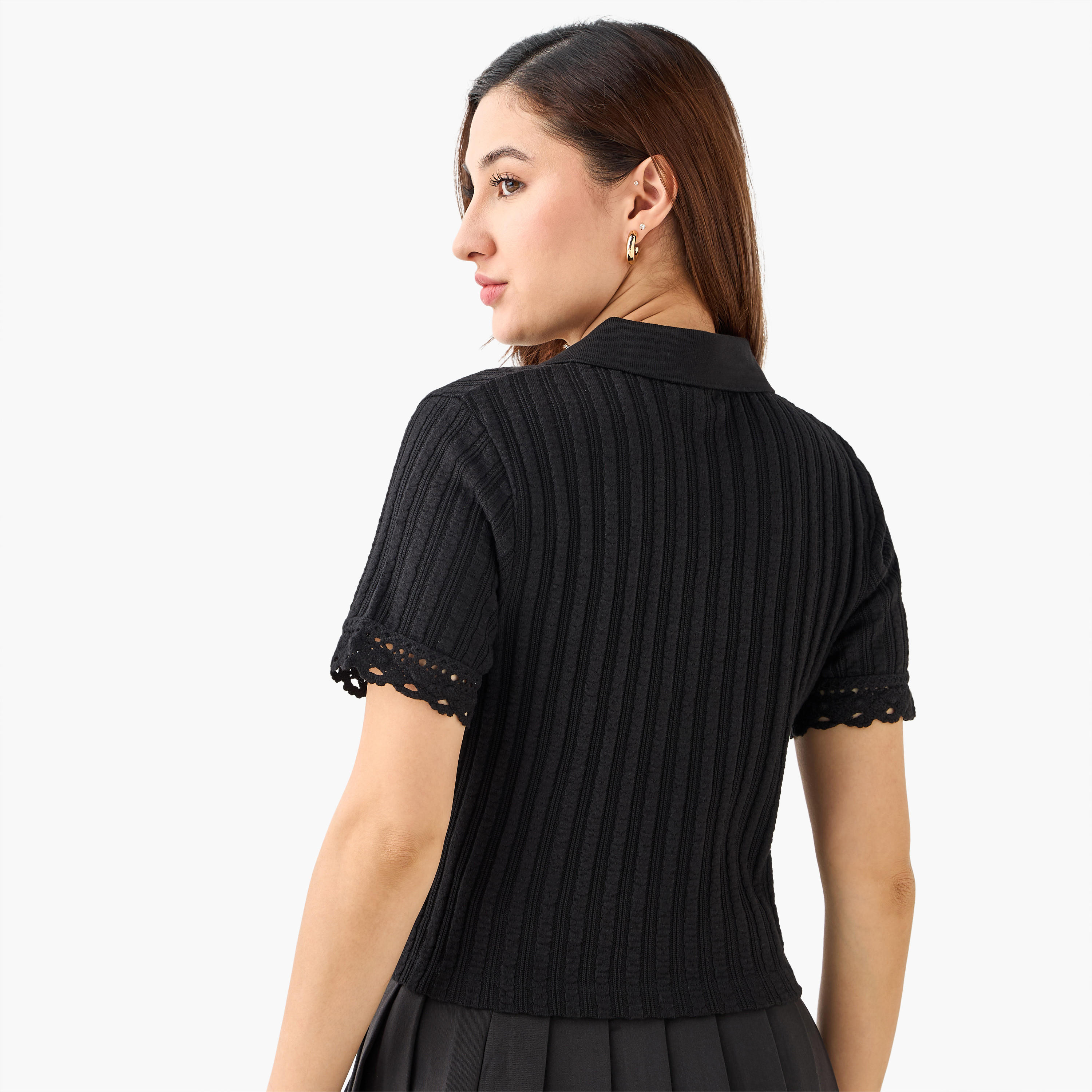 Lee Cooper Regular Fit T-shirt with Texture-women-clothing-tshirts-image-4