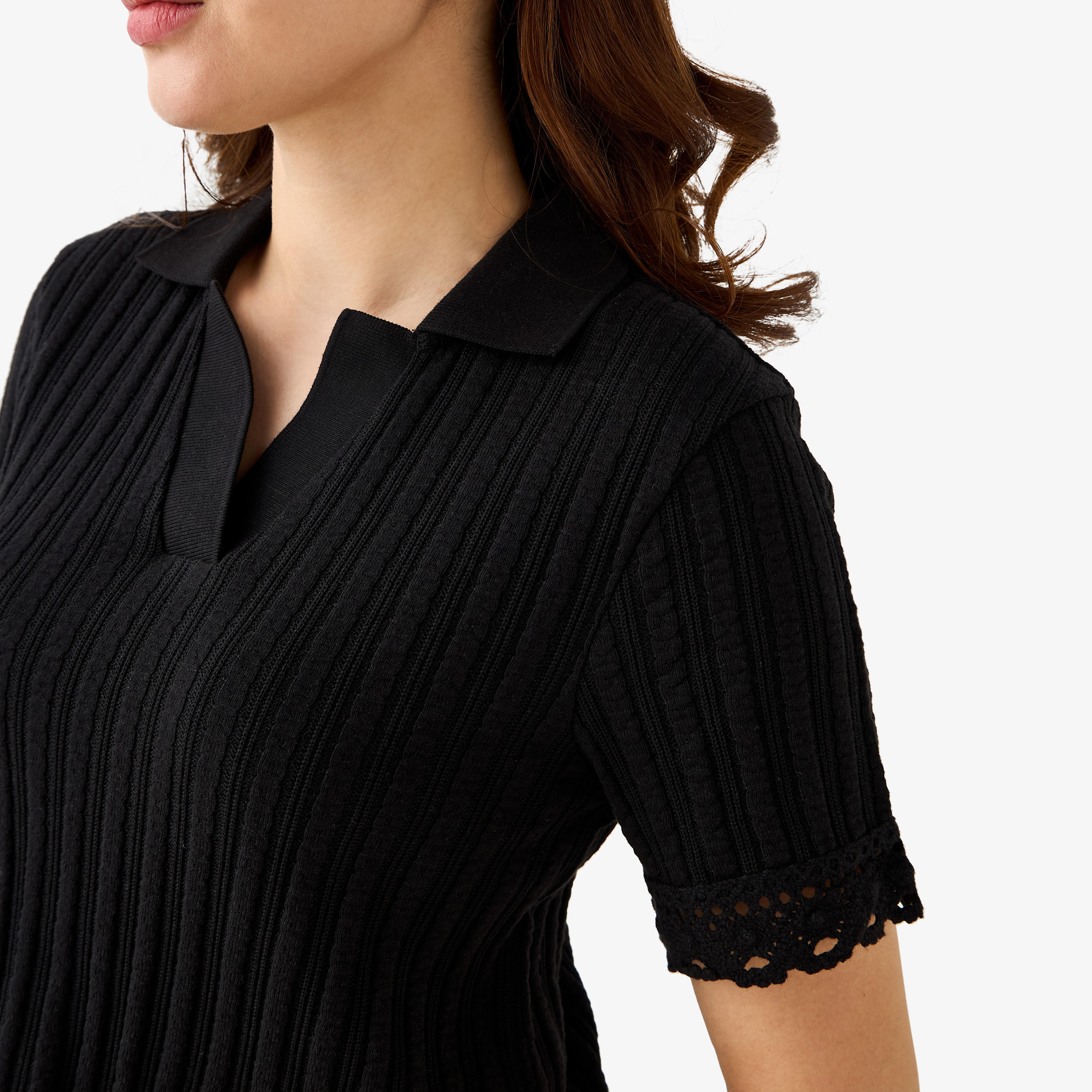 Lee Cooper Regular Fit T-shirt with Texture-women-clothing-tshirts-image-5