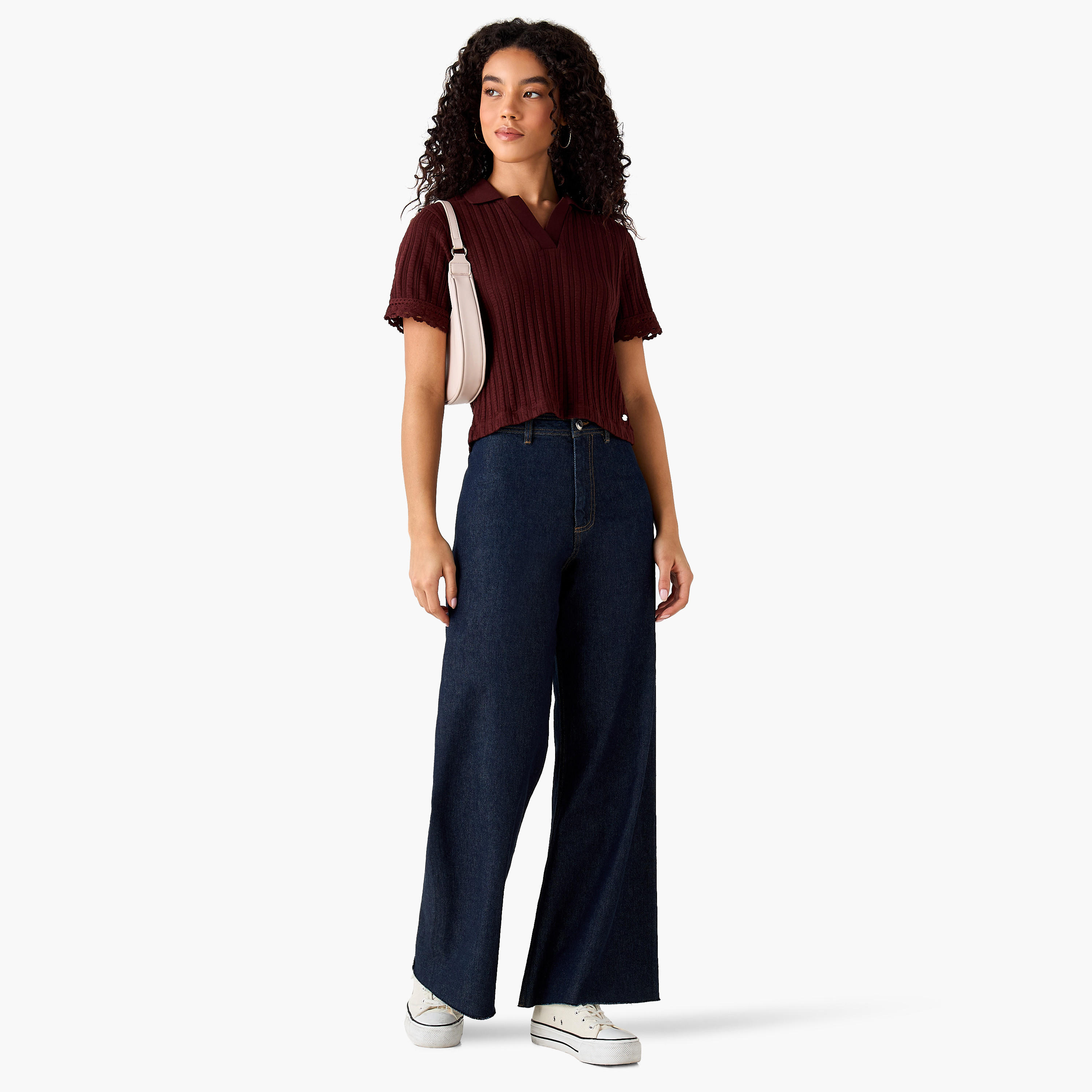 Lee Cooper Regular Fit T-shirt with Texture-women-clothing-tshirts-image-3