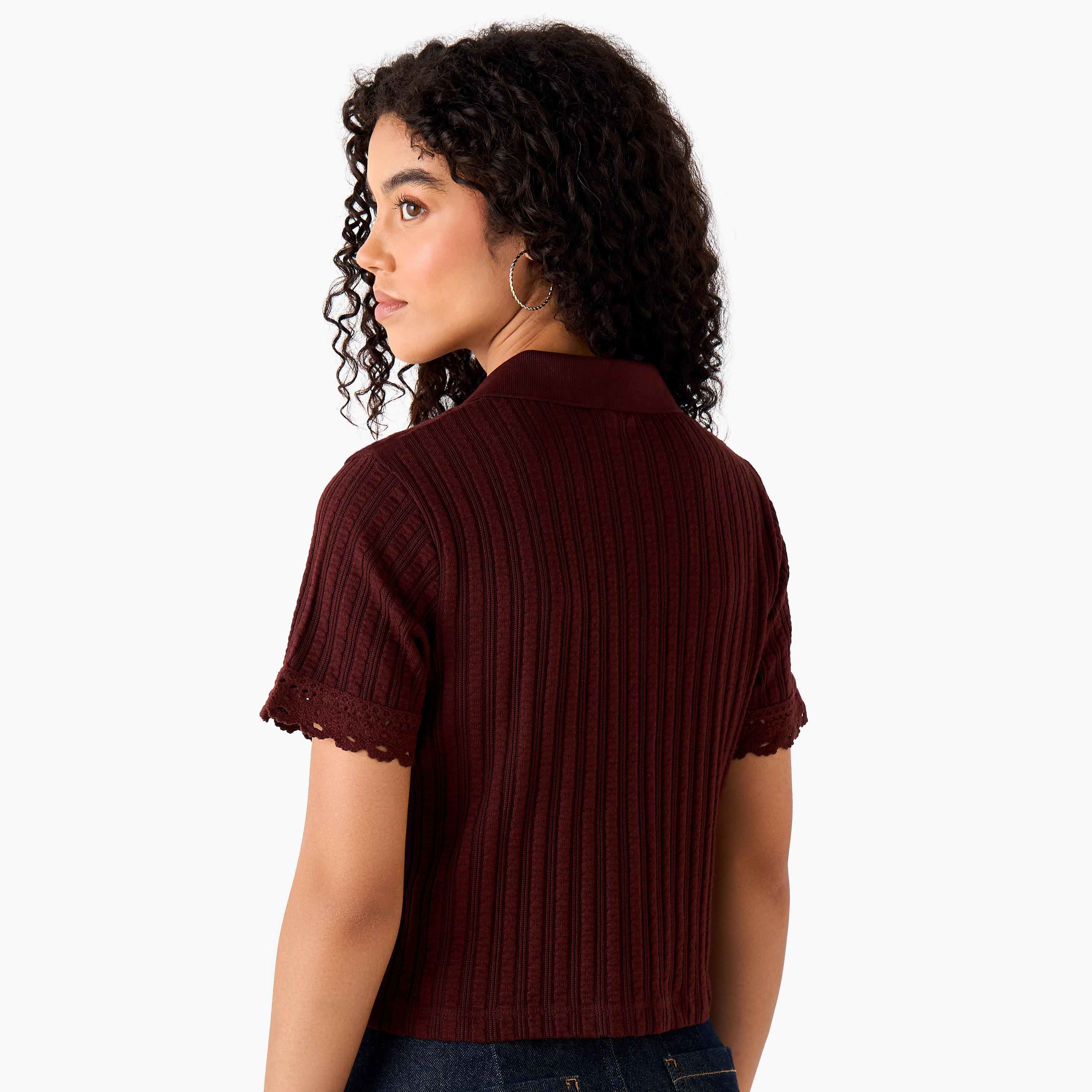Lee Cooper Regular Fit T-shirt with Texture-women-clothing-tshirts-image-5