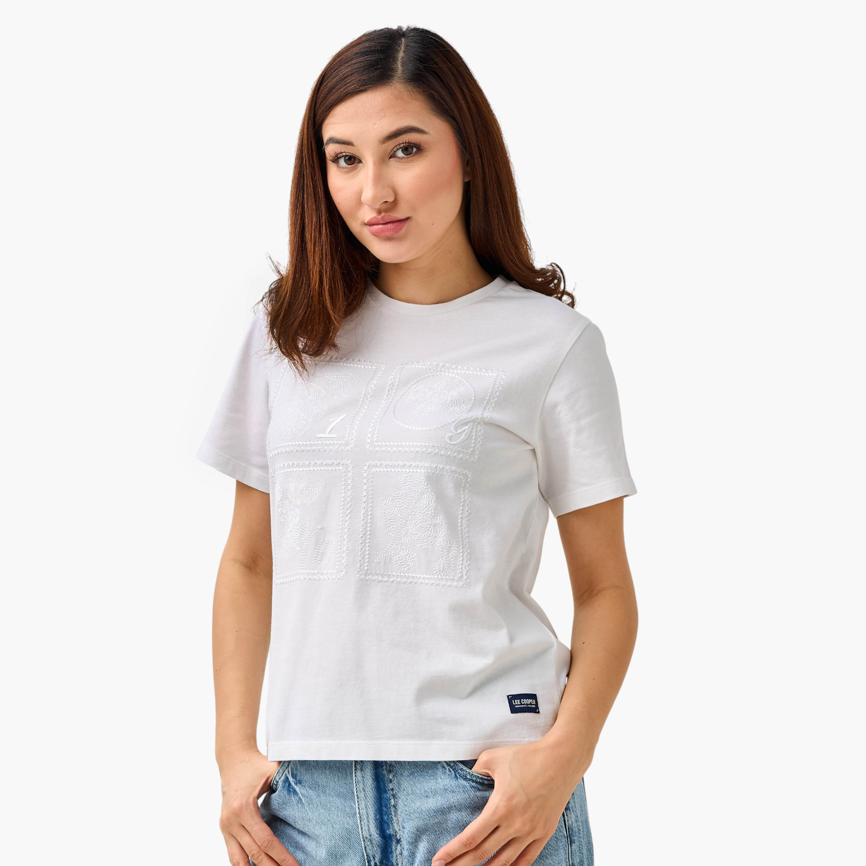 Lee Cooper Regular Fit Cotton T-shirt with Embroidery-women-clothing-tshirts-image-3