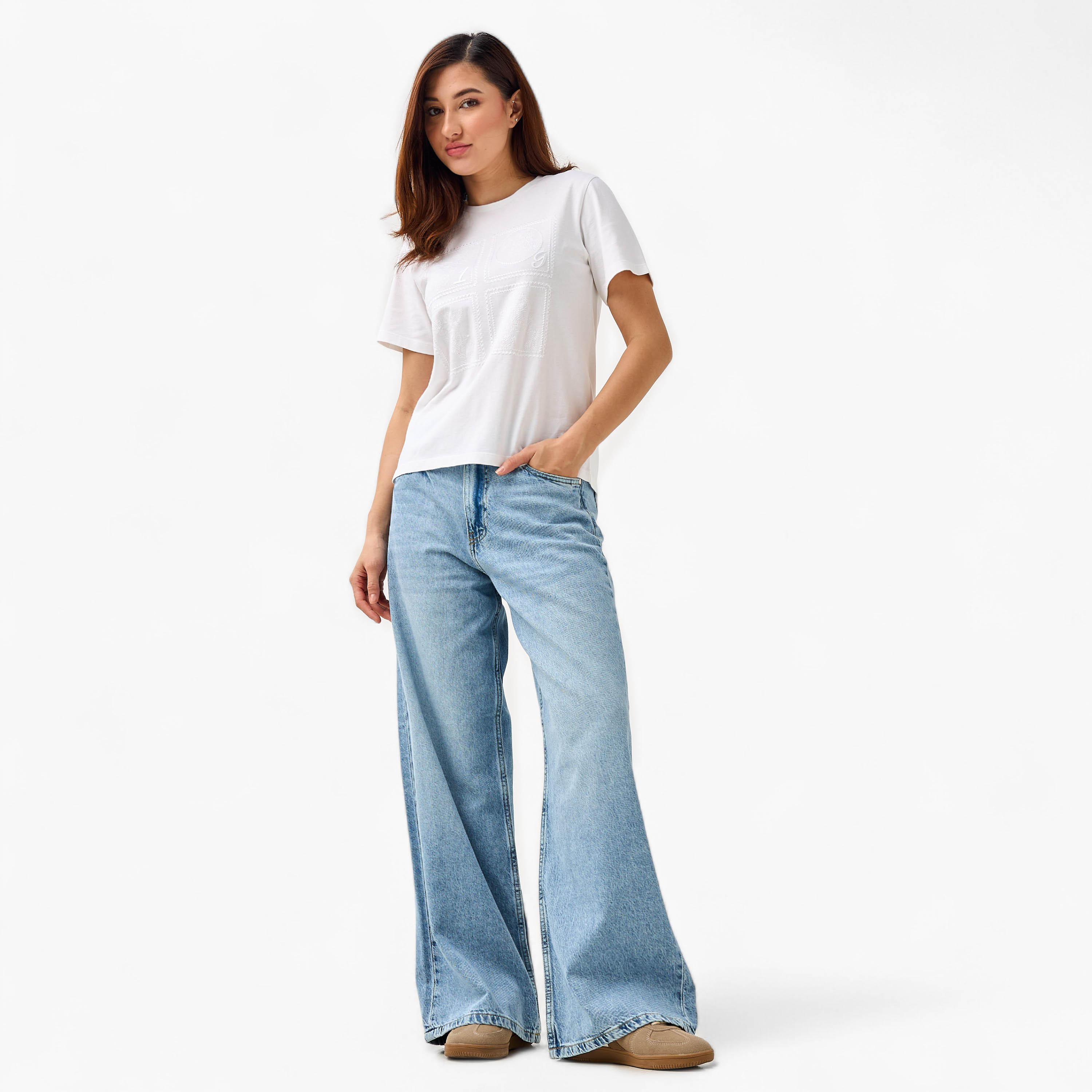 Lee Cooper Regular Fit Cotton T-shirt with Embroidery-women-clothing-tshirts-image-4