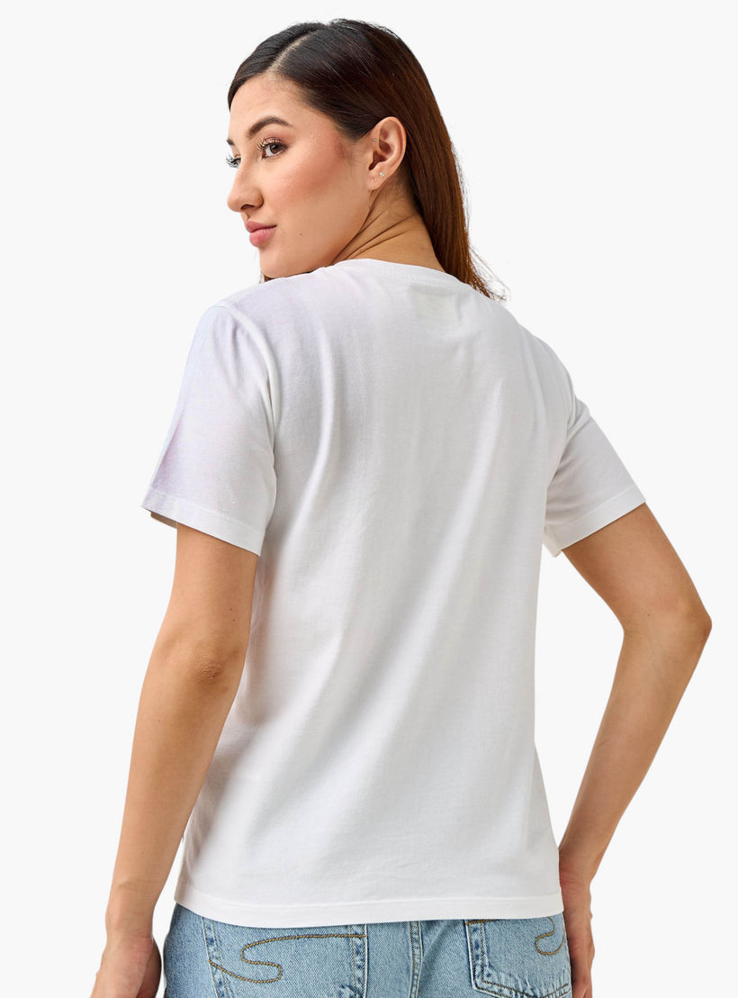 Lee Cooper Regular Fit Cotton T-shirt with Embroidery-women-clothing-tshirts-image-5