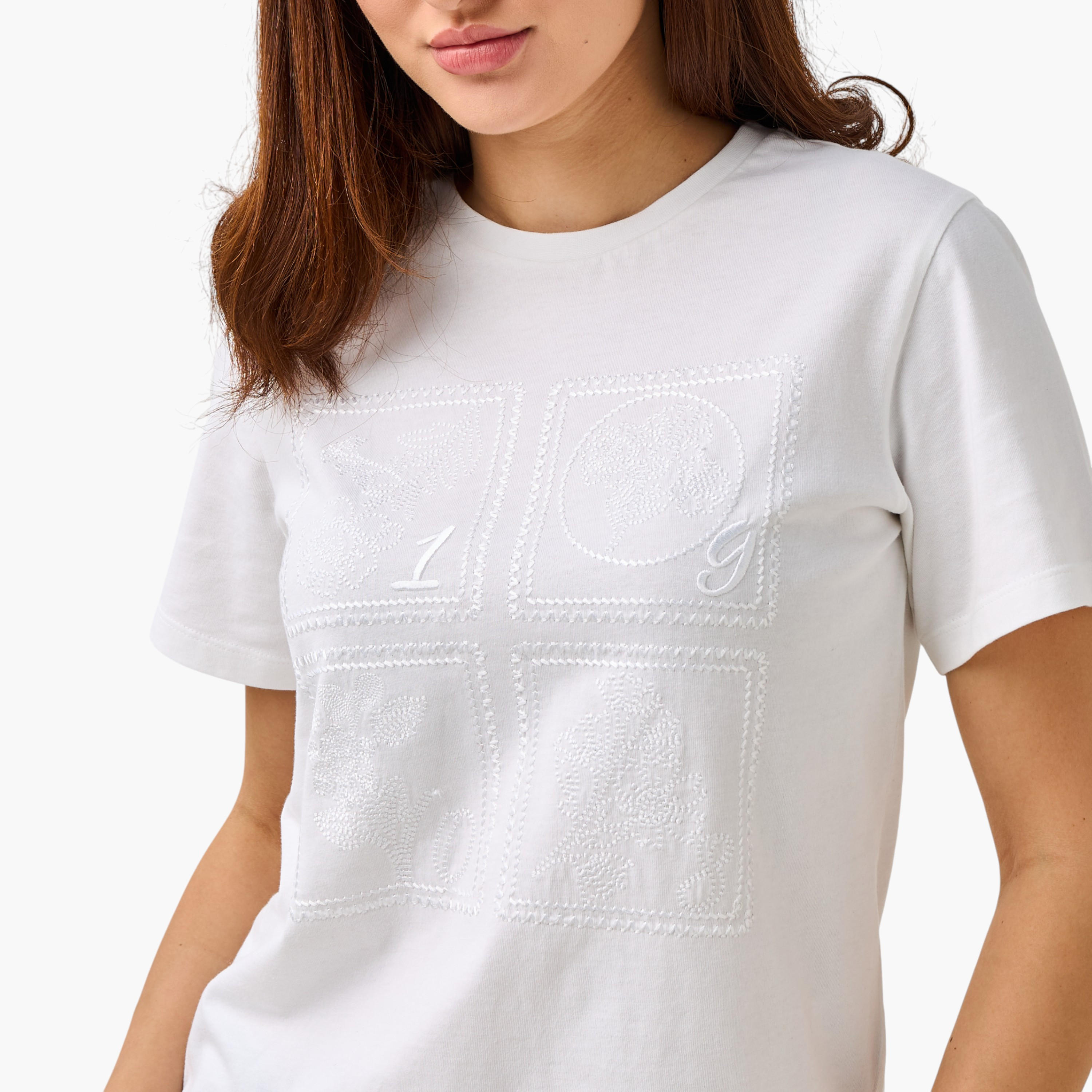 Lee Cooper Regular Fit Cotton T-shirt with Embroidery-women-clothing-tshirts-image-7