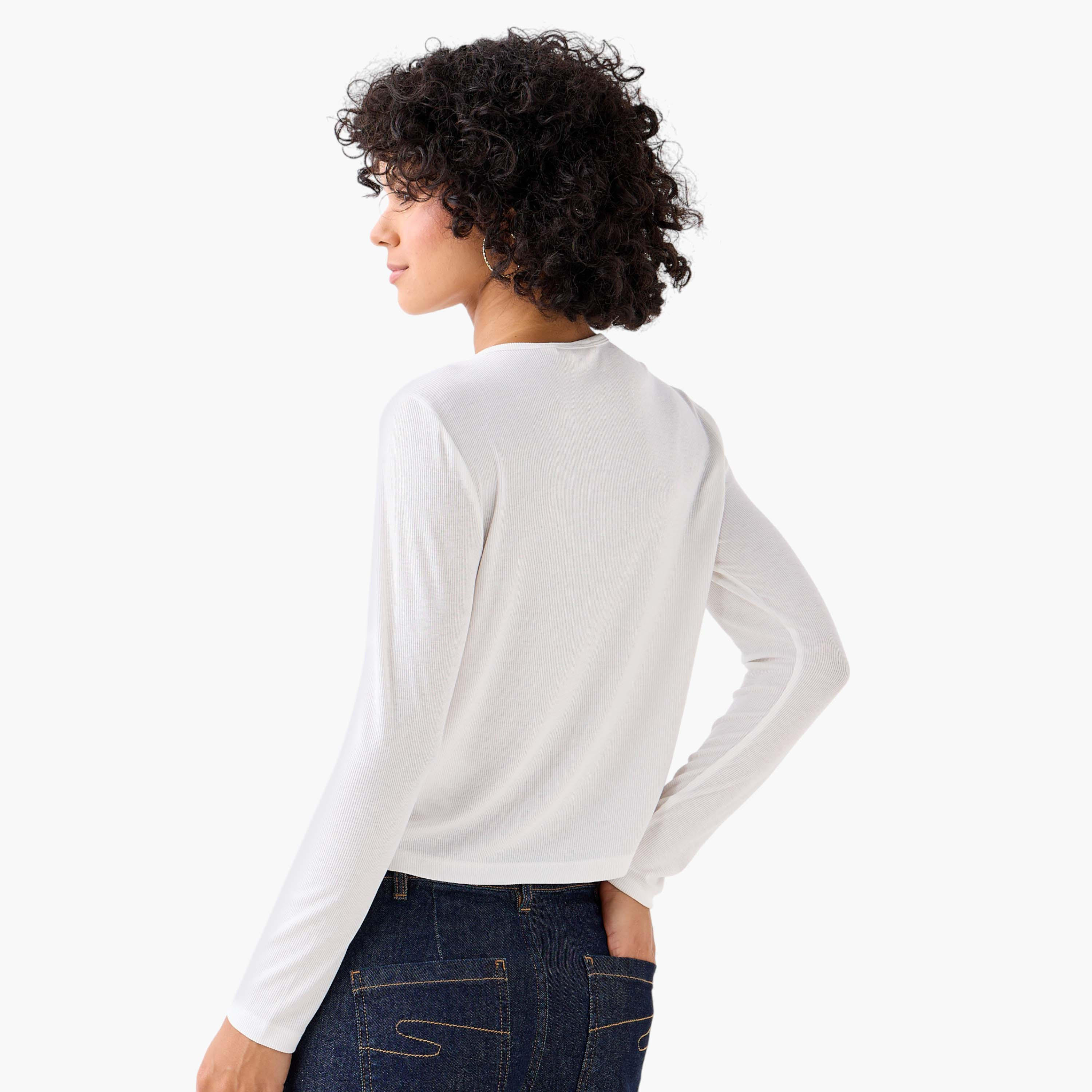 Lee Cooper Henley Top with Ribbed Texture and Round Neck-women-clothing-shirtsandblouses-blouses-image-4