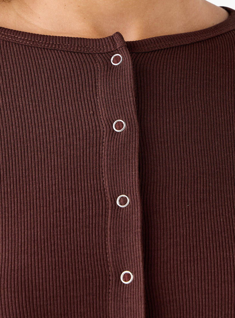Lee Cooper Henley Top with Ribbed Texture and Round Neck-women-clothing-shirtsandblouses-blouses-image-3