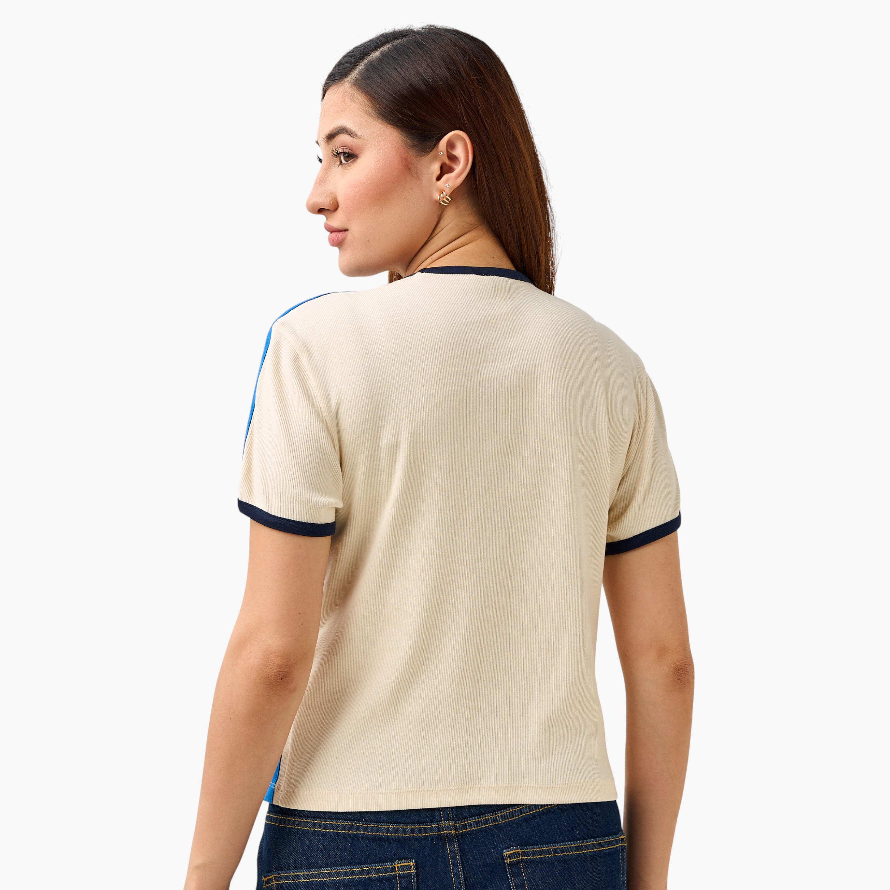 Lee Cooper Regular Fit T-shirt with Tape Detail-women-clothing-tshirts-image-6