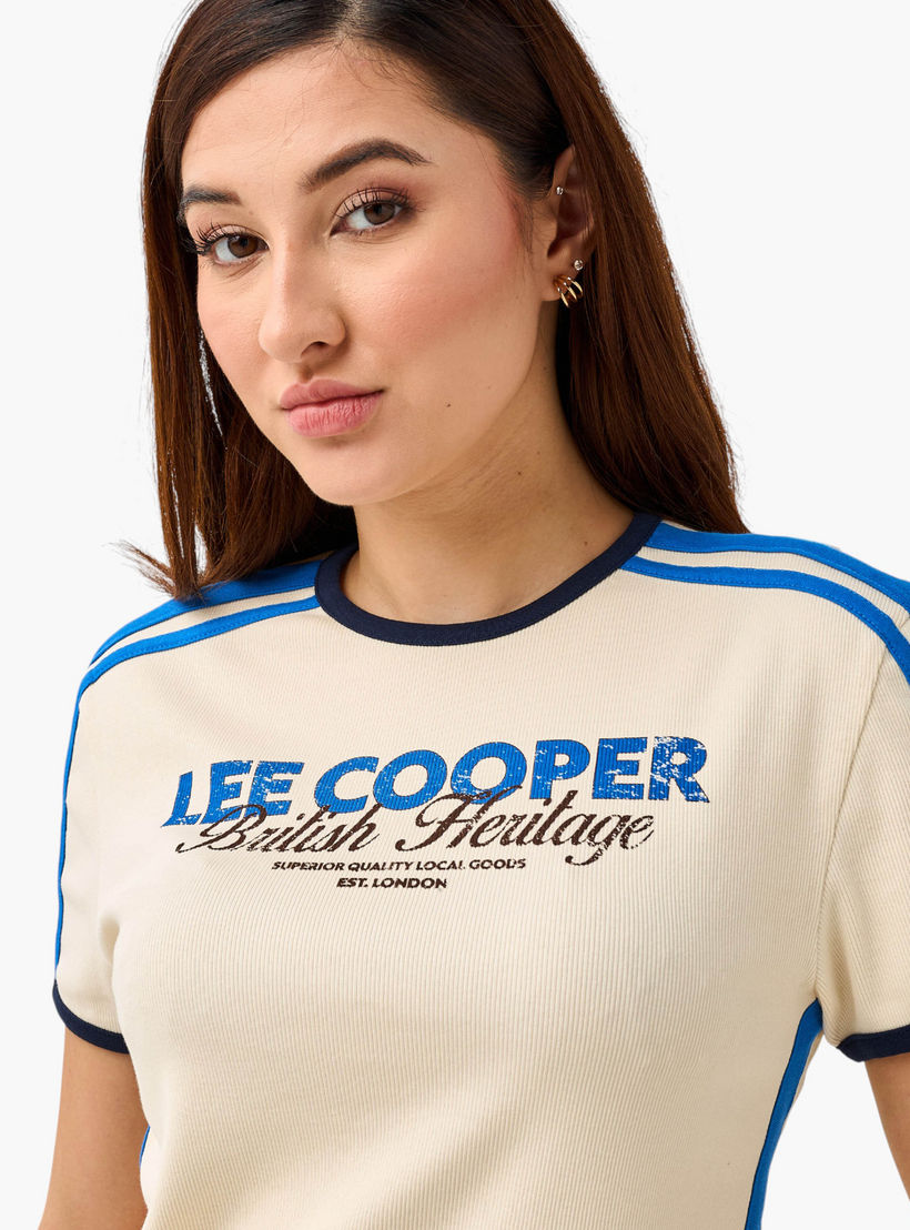 Lee Cooper Regular Fit T-shirt with Tape Detail-women-clothing-tshirts-image-7