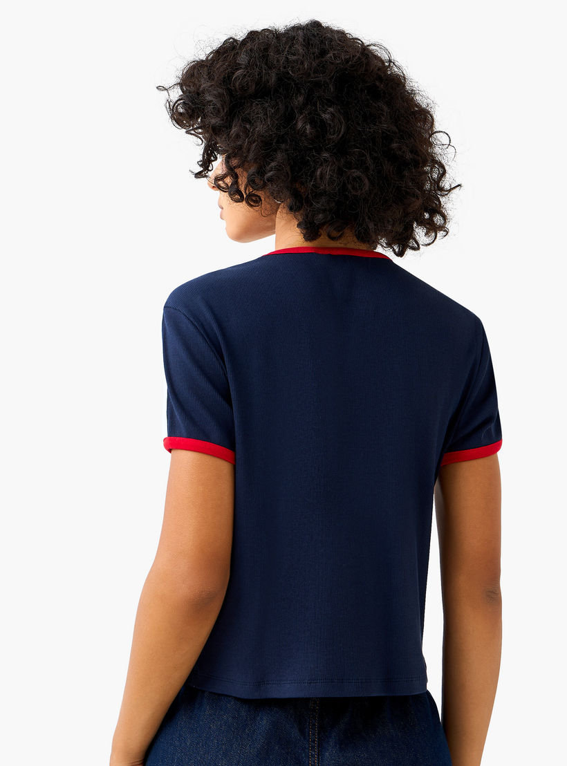 Lee Cooper Regular Fit T-shirt with Tape Detail-women-clothing-tshirts-image-6