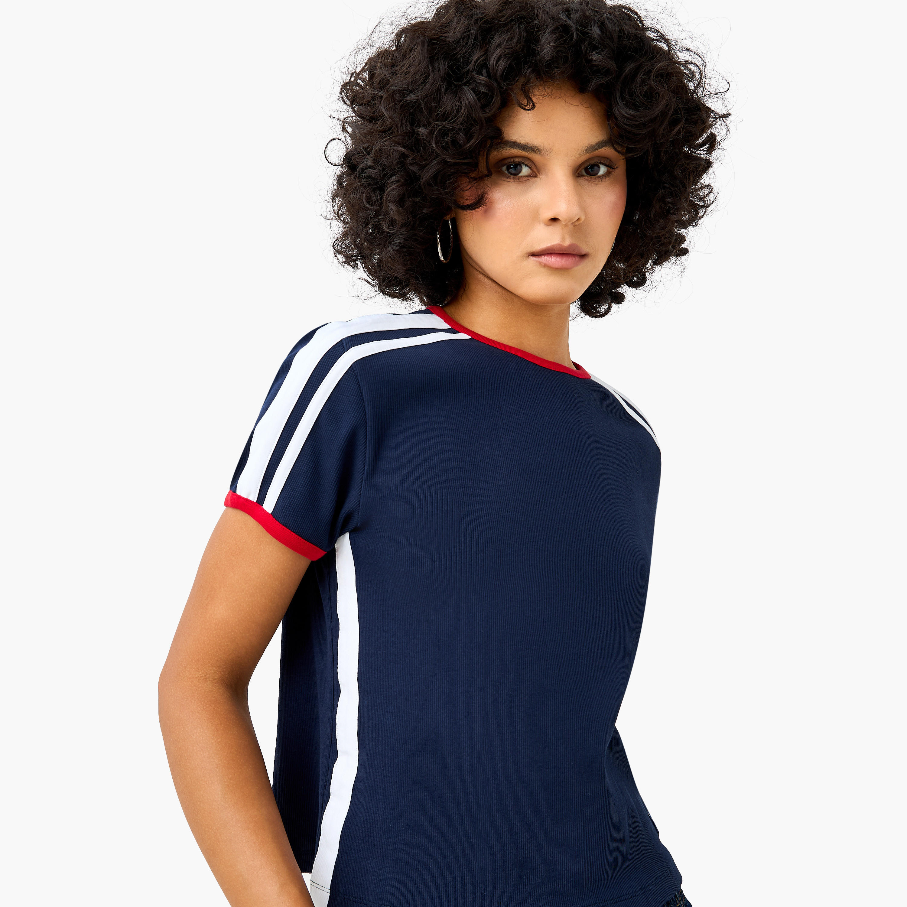 Lee Cooper Regular Fit T-shirt with Tape Detail-women-clothing-tshirts-image-7