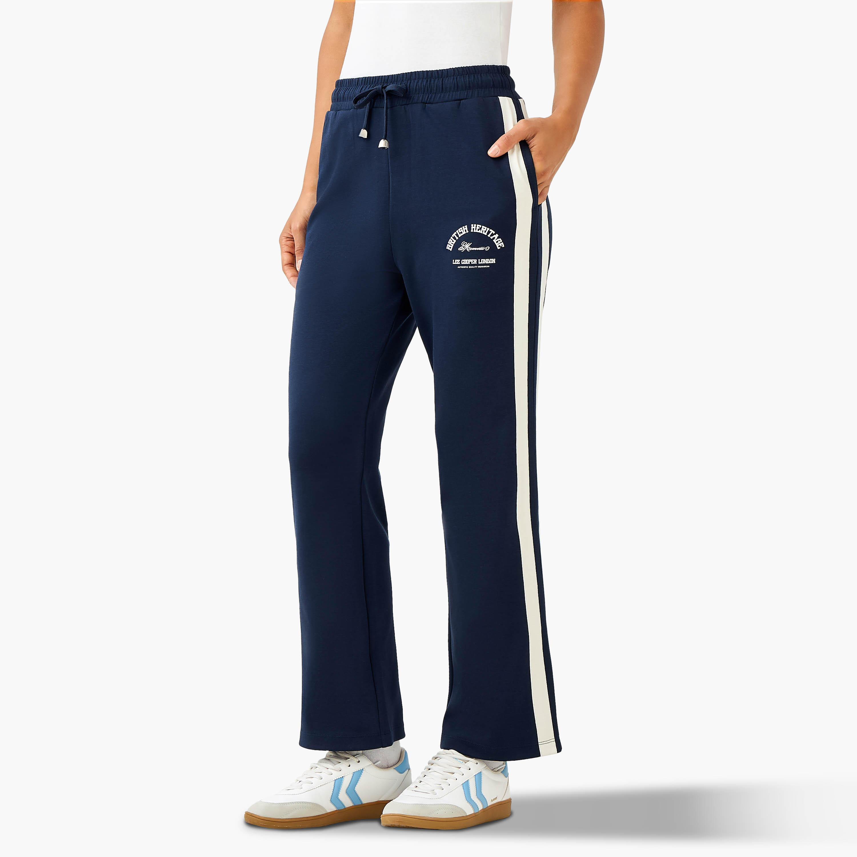 Lee Cooper Straight Fit Track Pants with Logo Print-women-clothing-sportswearandactivewear-trackpantsandtracksuits-image-1