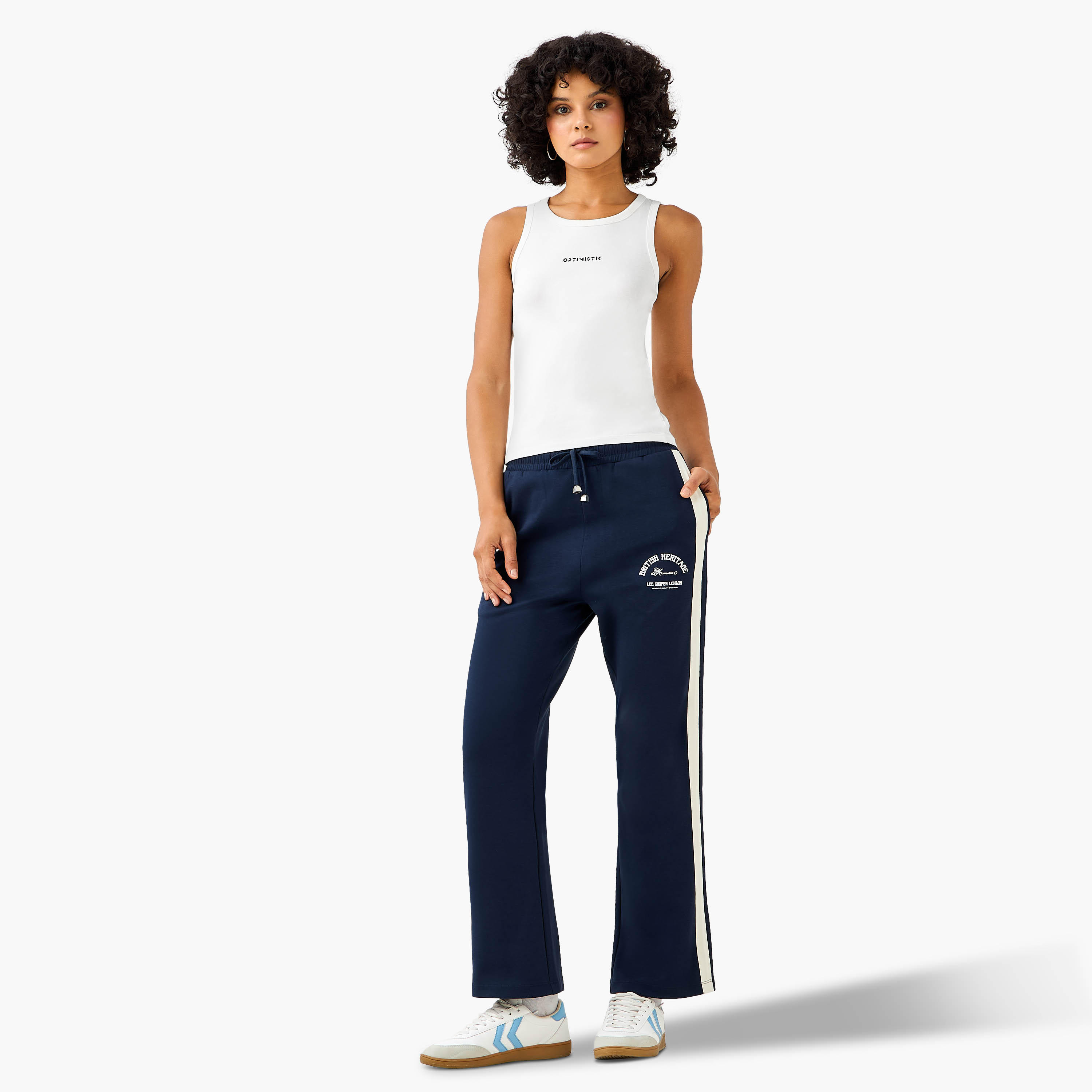 Lee Cooper Straight Fit Track Pants with Logo Print-women-clothing-sportswearandactivewear-trackpantsandtracksuits-image-2