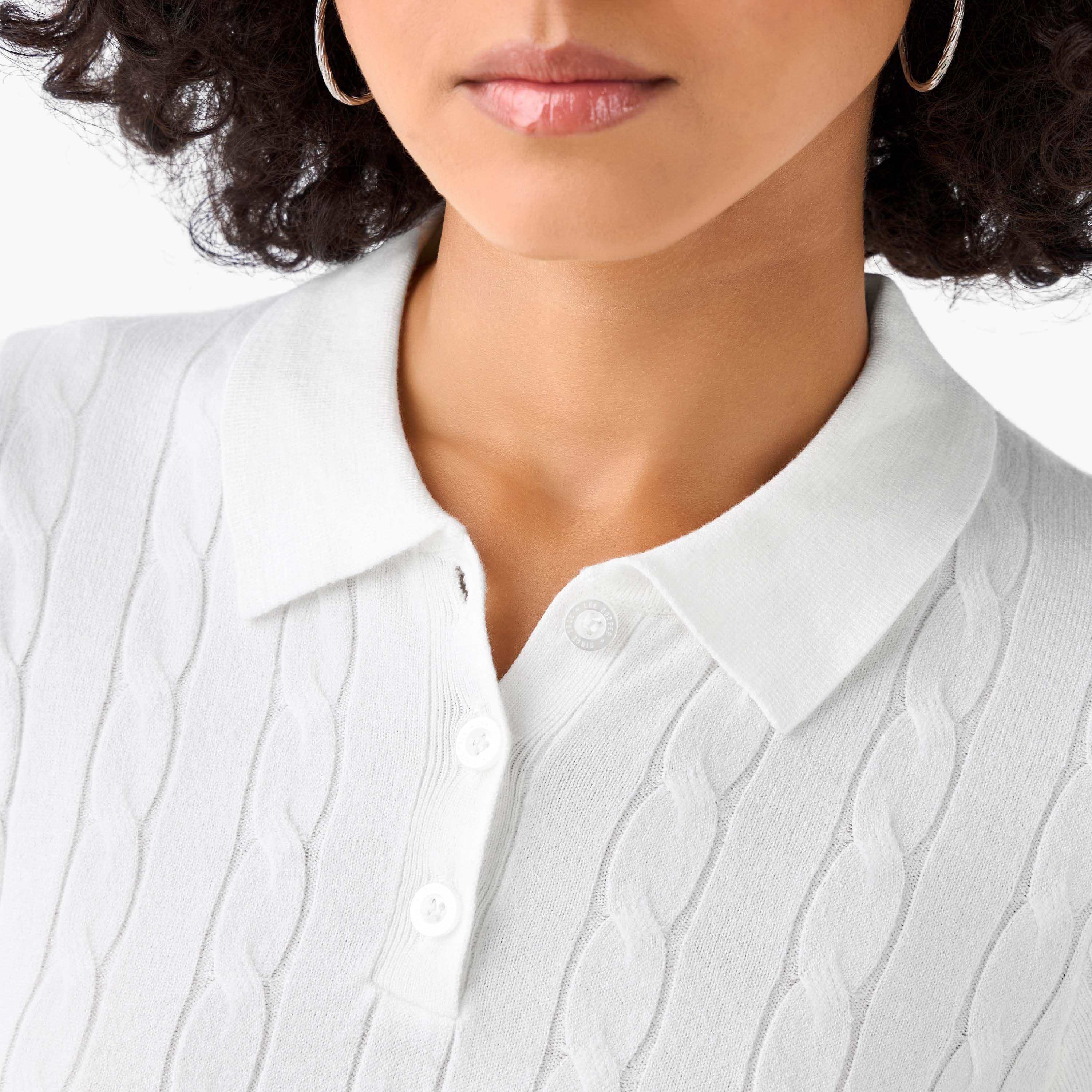Lee Cooper Regular Fit Polo T-shirt with Cable Knit Design-women-clothing-tshirts-image-5