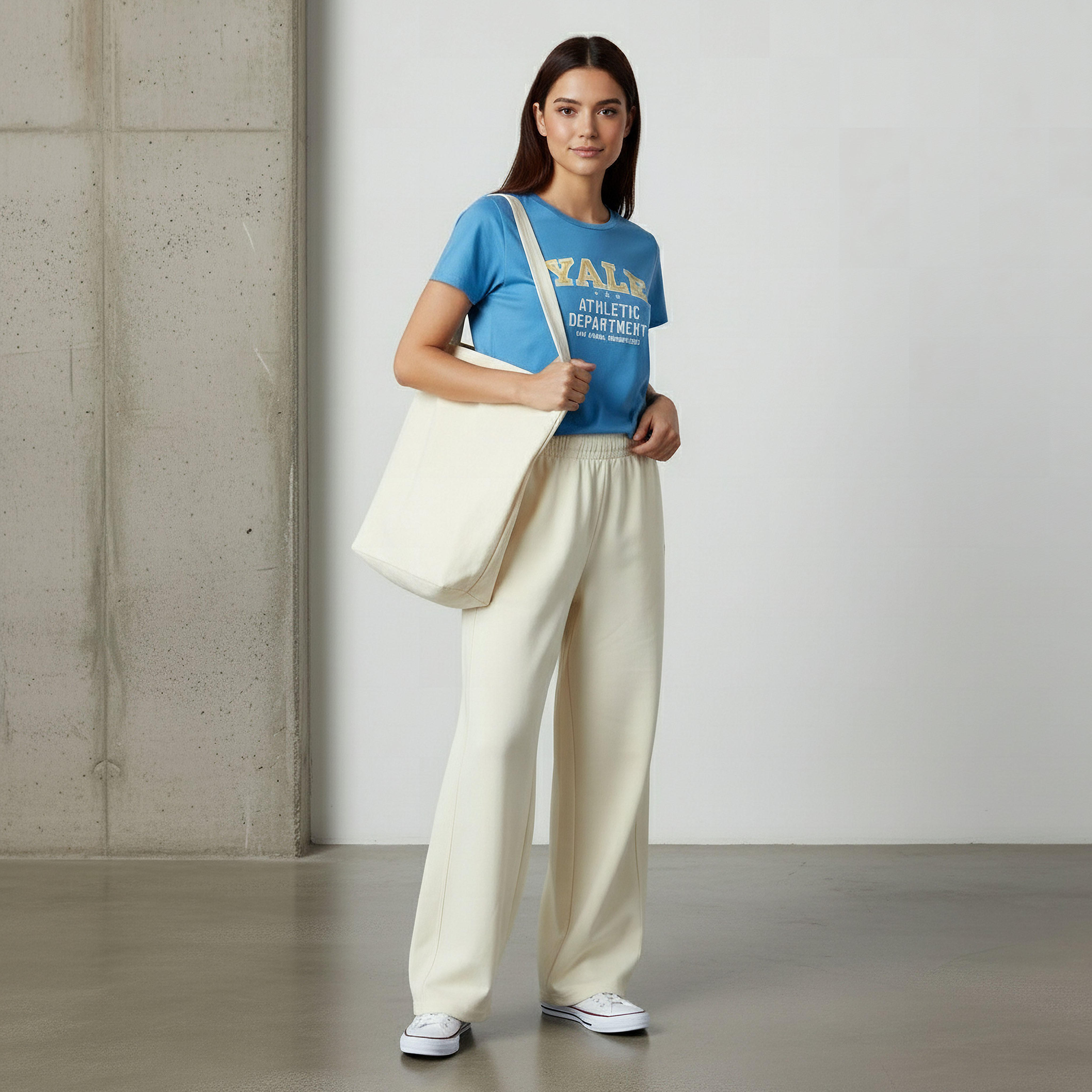 بنطلون بقصة مستقيمة وخصر مطاطي من لي كوبر-women-clothing-bottoms-joggers-image-2