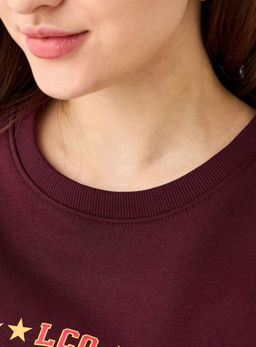 سويت شيرت بقصة عادية وطبعات من لي كوبر-women-winterwear-hoodiesandsweatshirts-sweatshirts-image-3