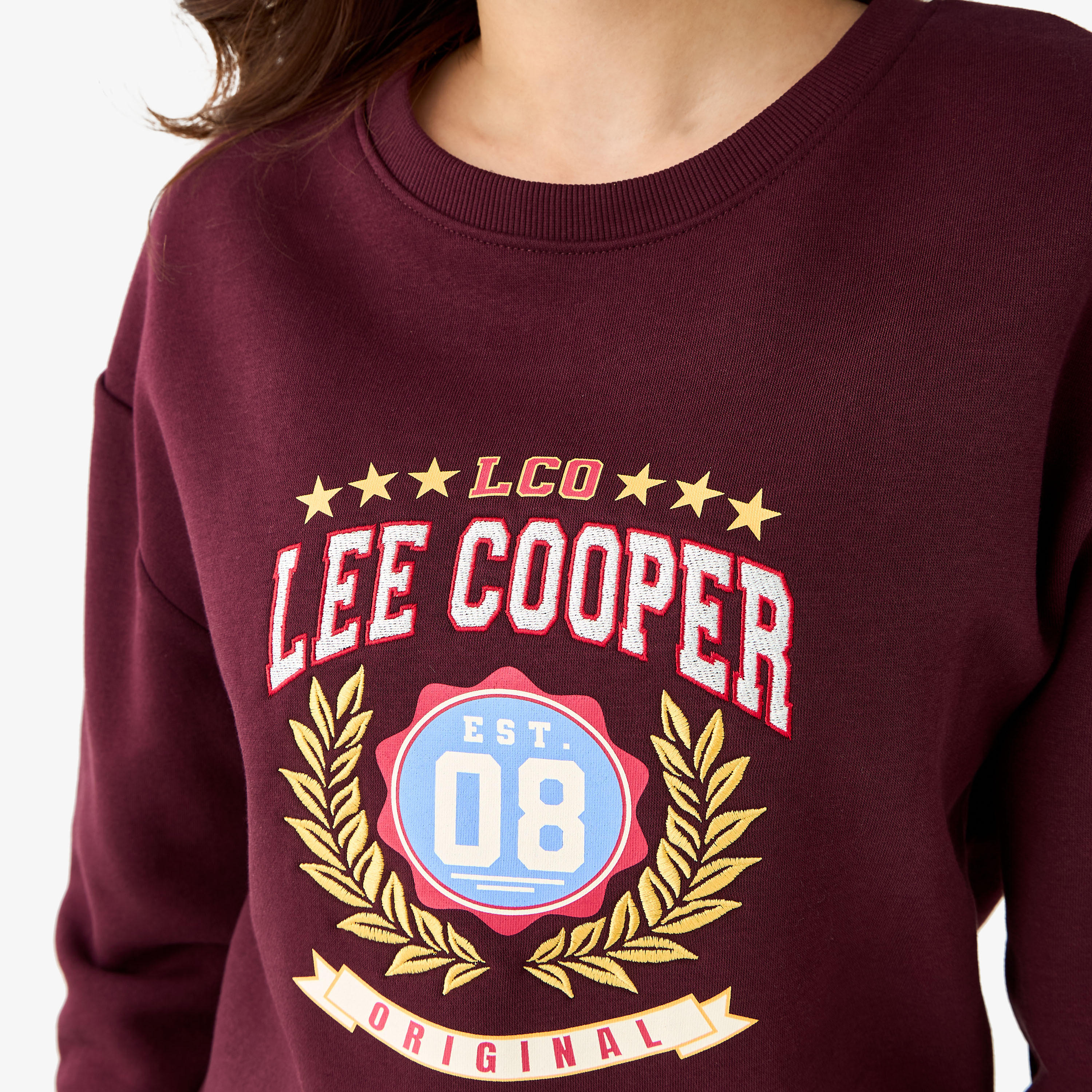 سويت شيرت بقصة عادية وطبعات من لي كوبر-women-winterwear-hoodiesandsweatshirts-sweatshirts-image-5