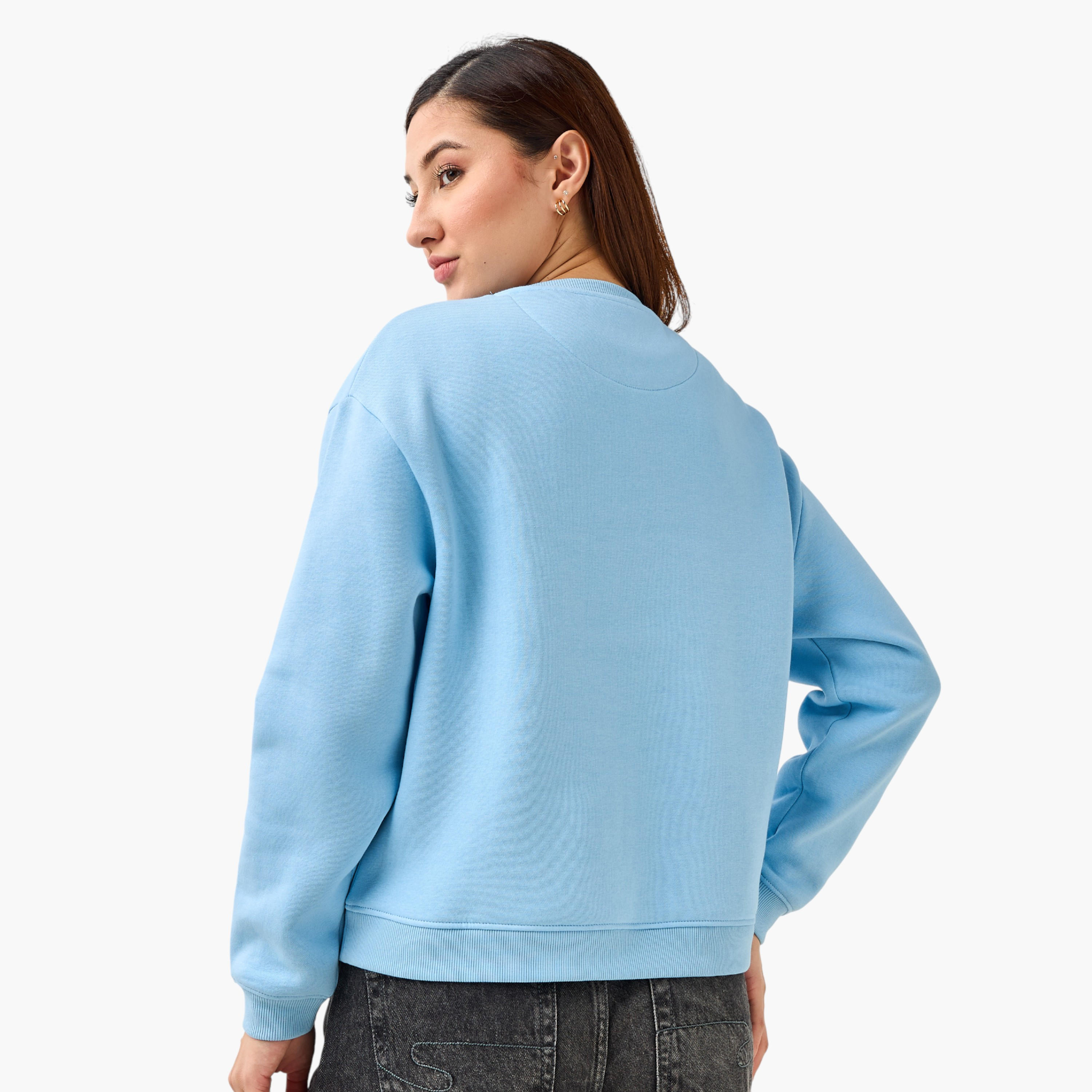 Lee Cooper Regular Fit Sweatshirt with Print-women-winterwear-hoodiesandsweatshirts-sweatshirts-image-5