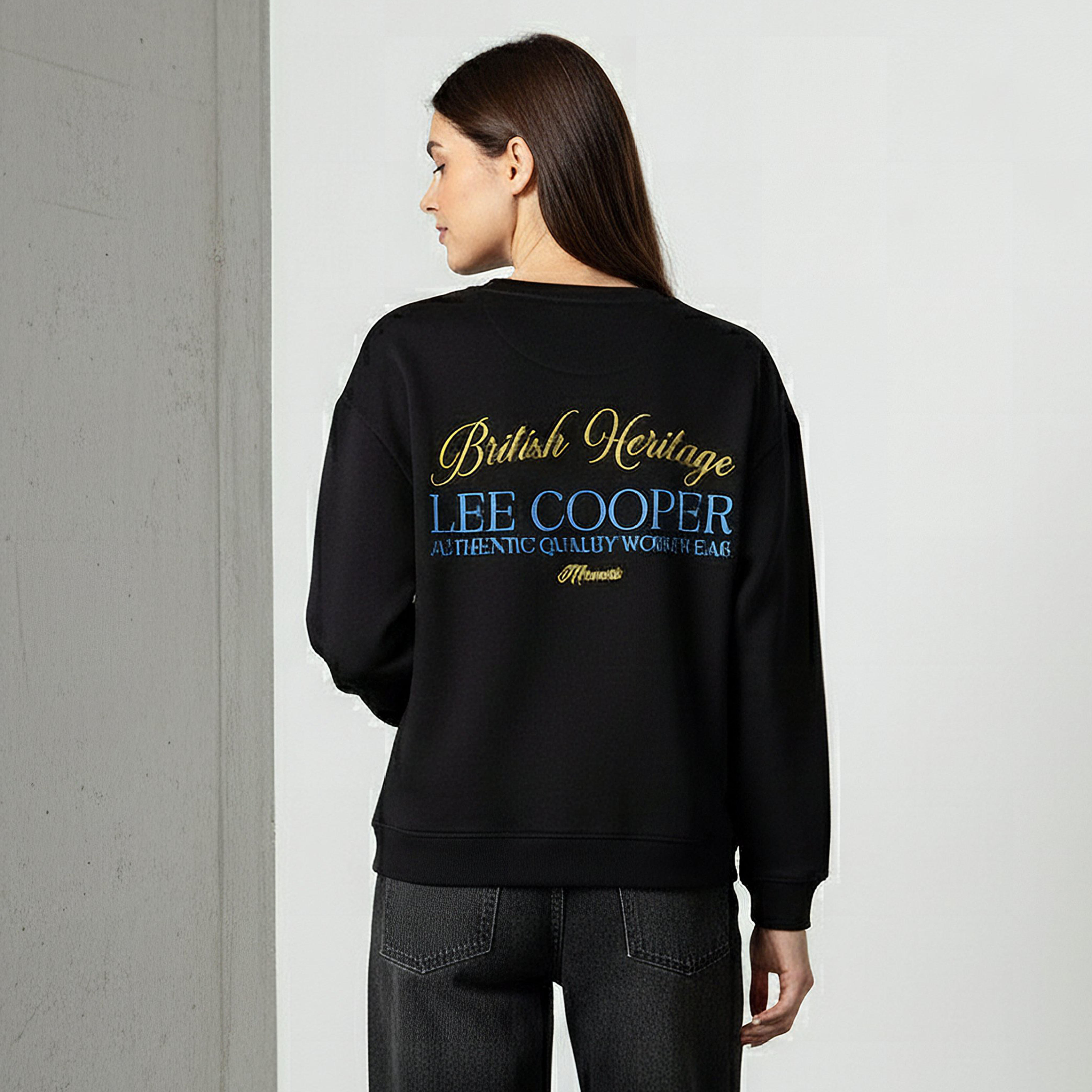 سويت شيرت بقصة عادية وطبعات من لي كوبر-women-winterwear-hoodiesandsweatshirts-sweatshirts-image-2