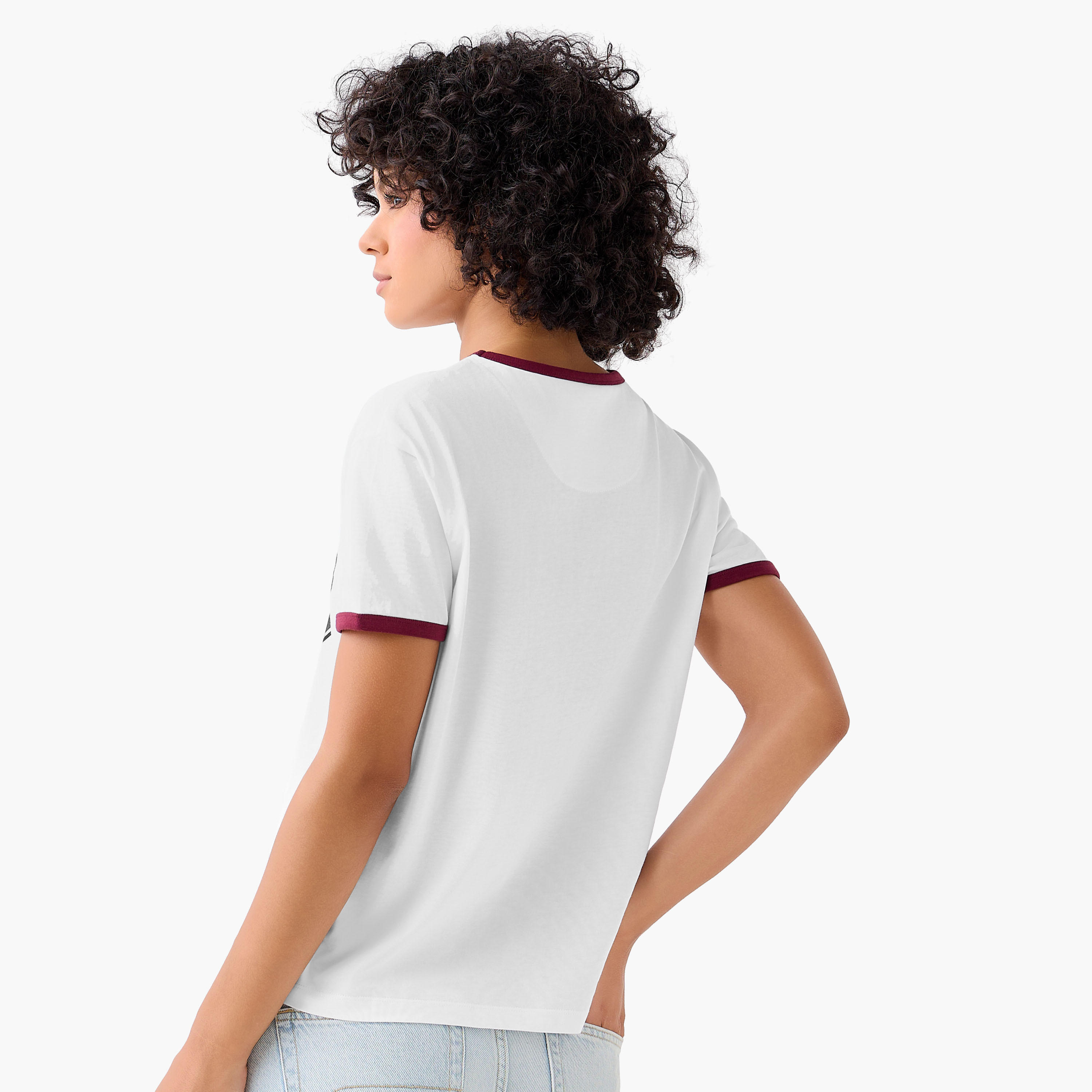 Lee Cooper Regular Fit Cotton T-shirt with Logo Print-women-clothing-tshirts-image-3
