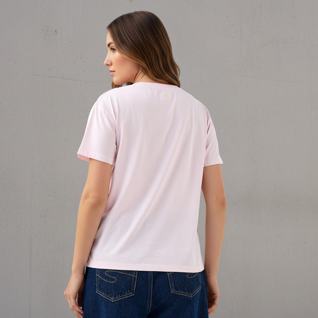 Lee Cooper Regular Fit Cotton T-shirt with Floral Print-women-clothing-tshirts-image-3