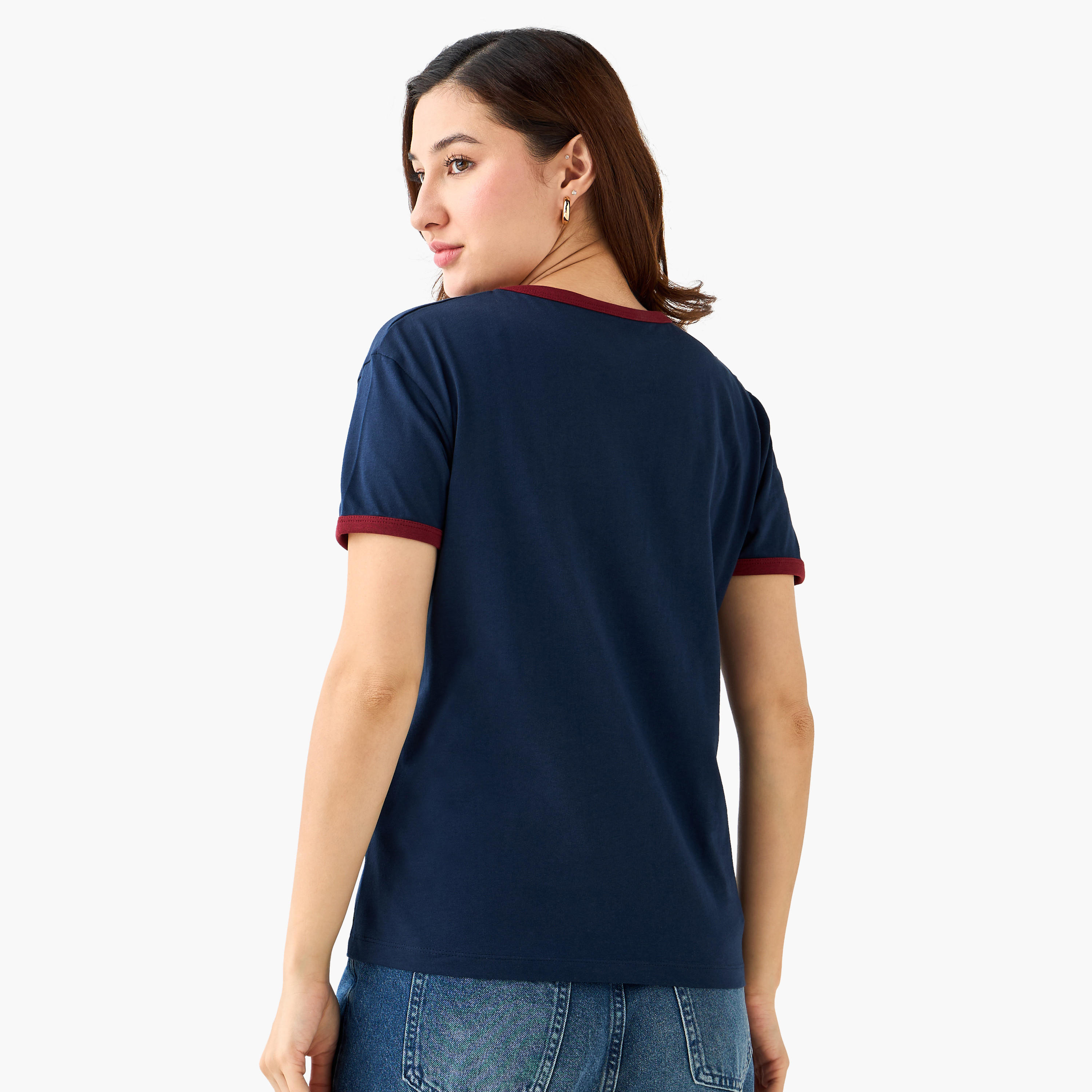 Lee Cooper Regular Fit Cotton T-shirt with Print-women-clothing-tshirts-image-4