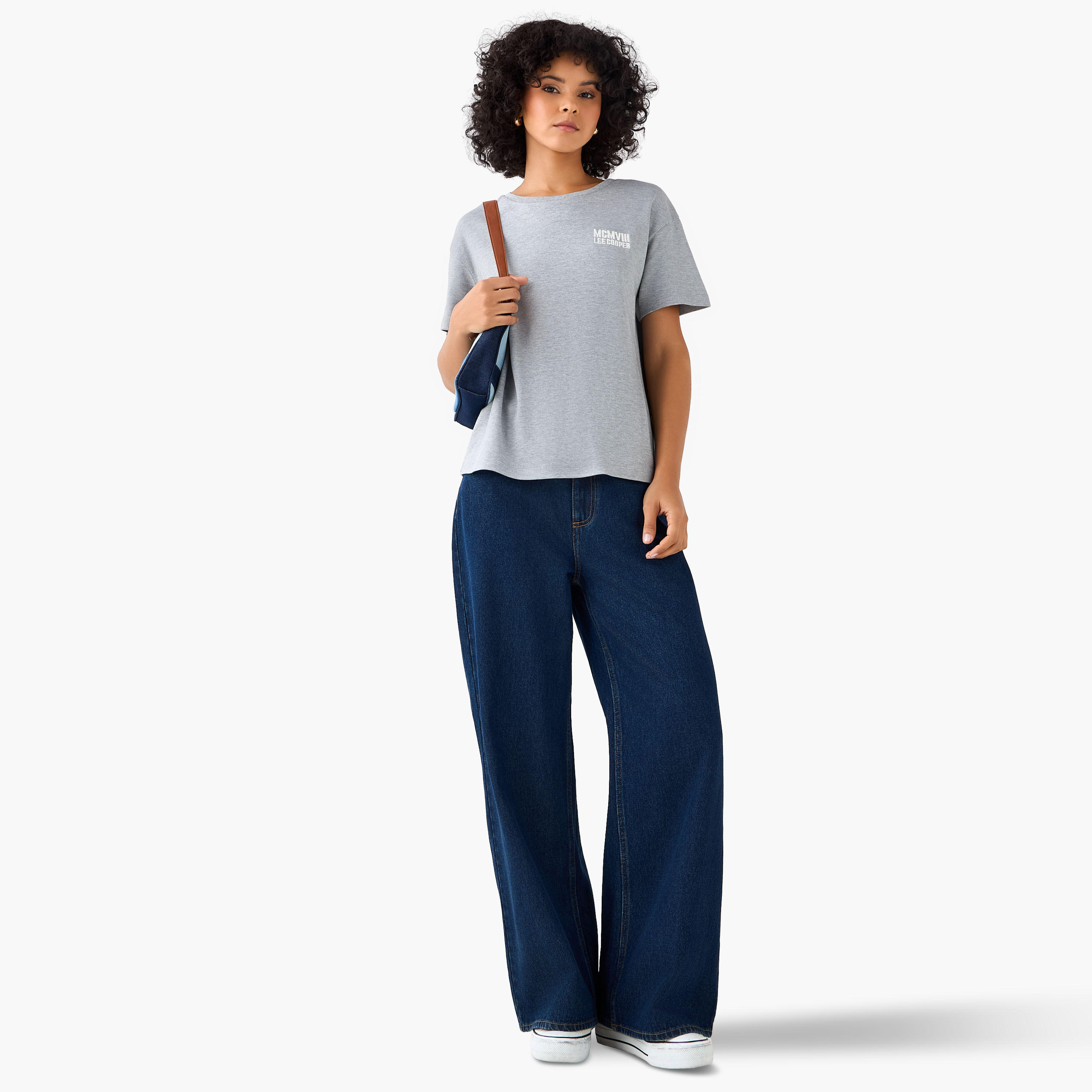 Lee Cooper Regular Fit Cotton T-shirt with Print-women-clothing-tshirts-image-4