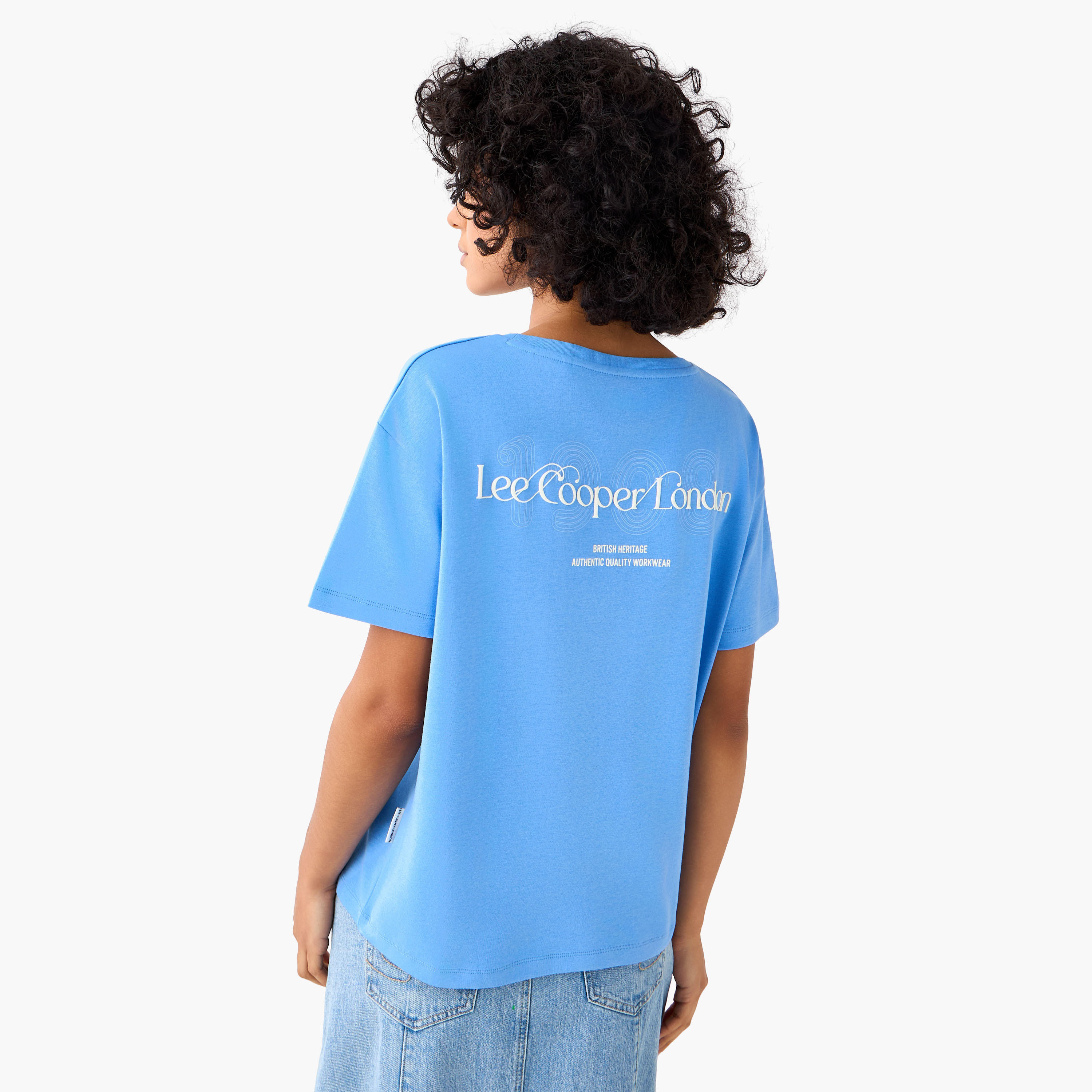 Lee Cooper Regular Fit Cotton T-shirt with Print-women-clothing-tshirts-image-3