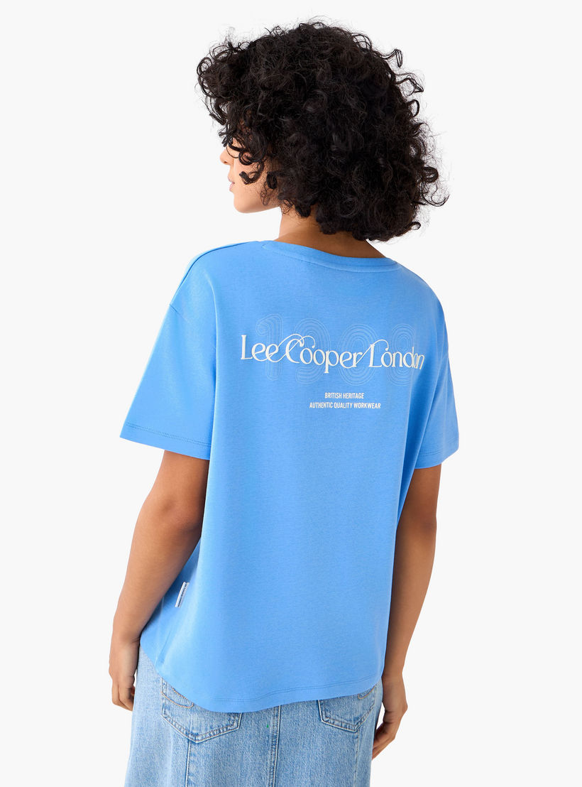 Lee Cooper Regular Fit Cotton T-shirt with Print-women-clothing-tshirts-image-3