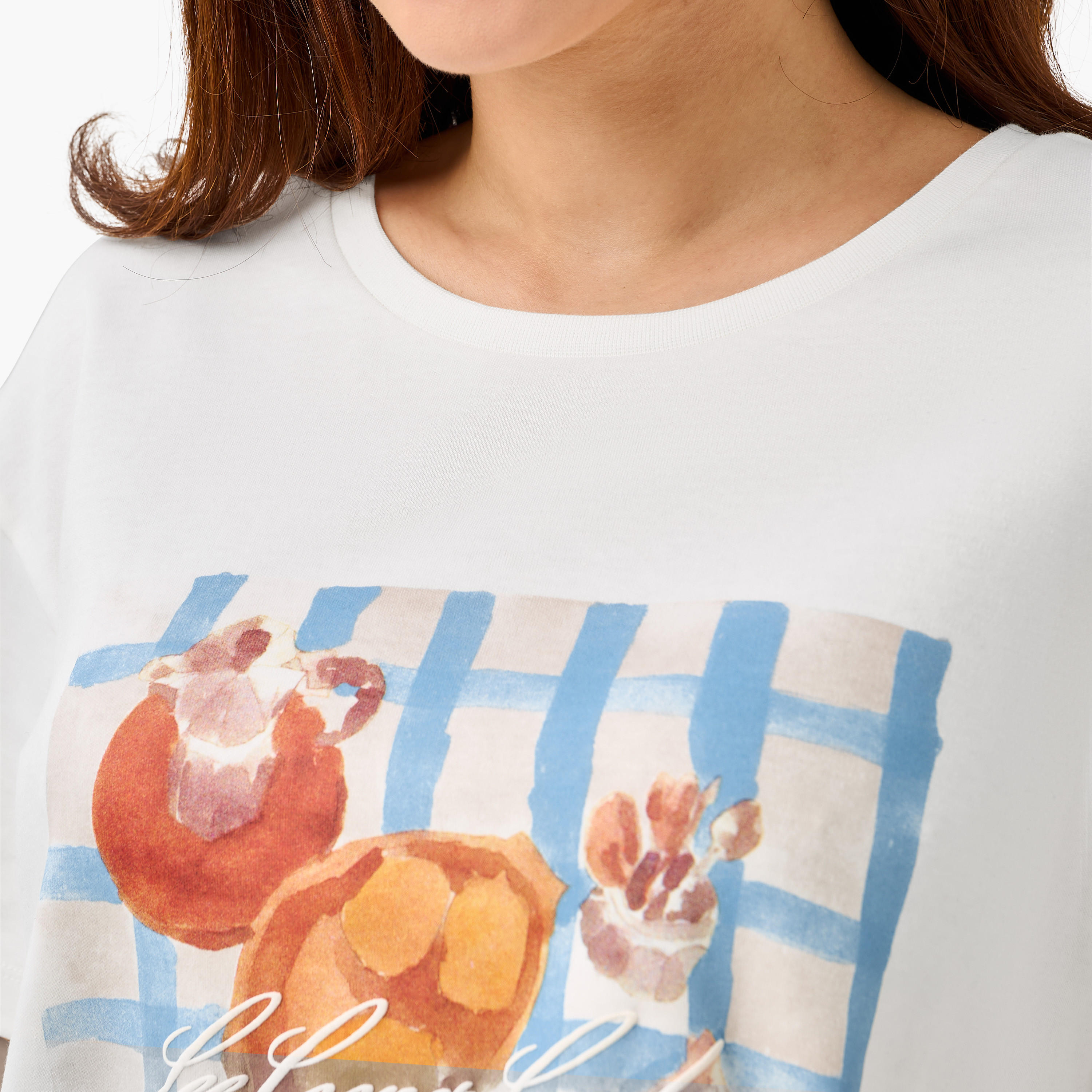 Lee Cooper Regular Fit Cotton T-shirt with Print-women-clothing-tshirts-image-5